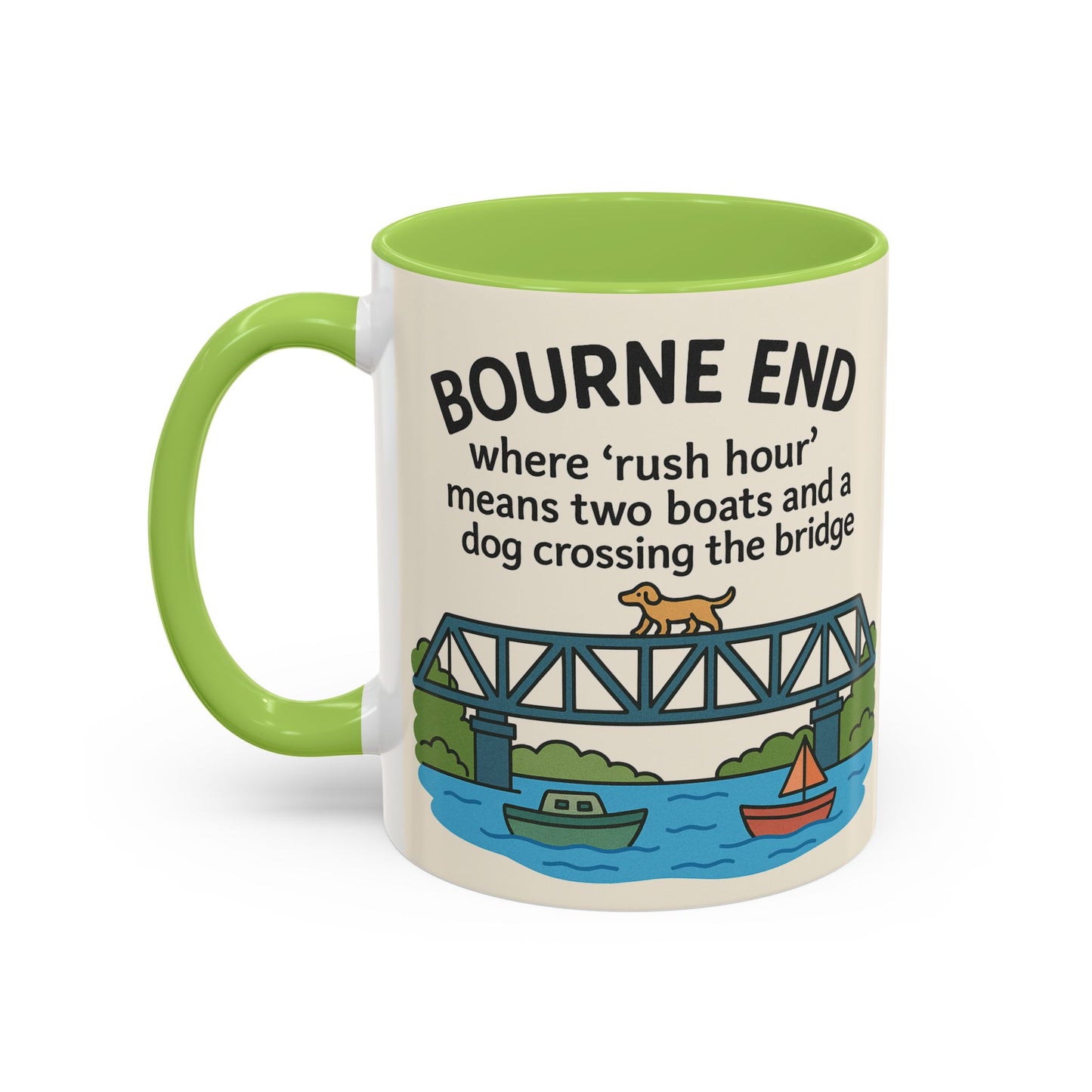 Bourne End Mug. Dogs and Boats