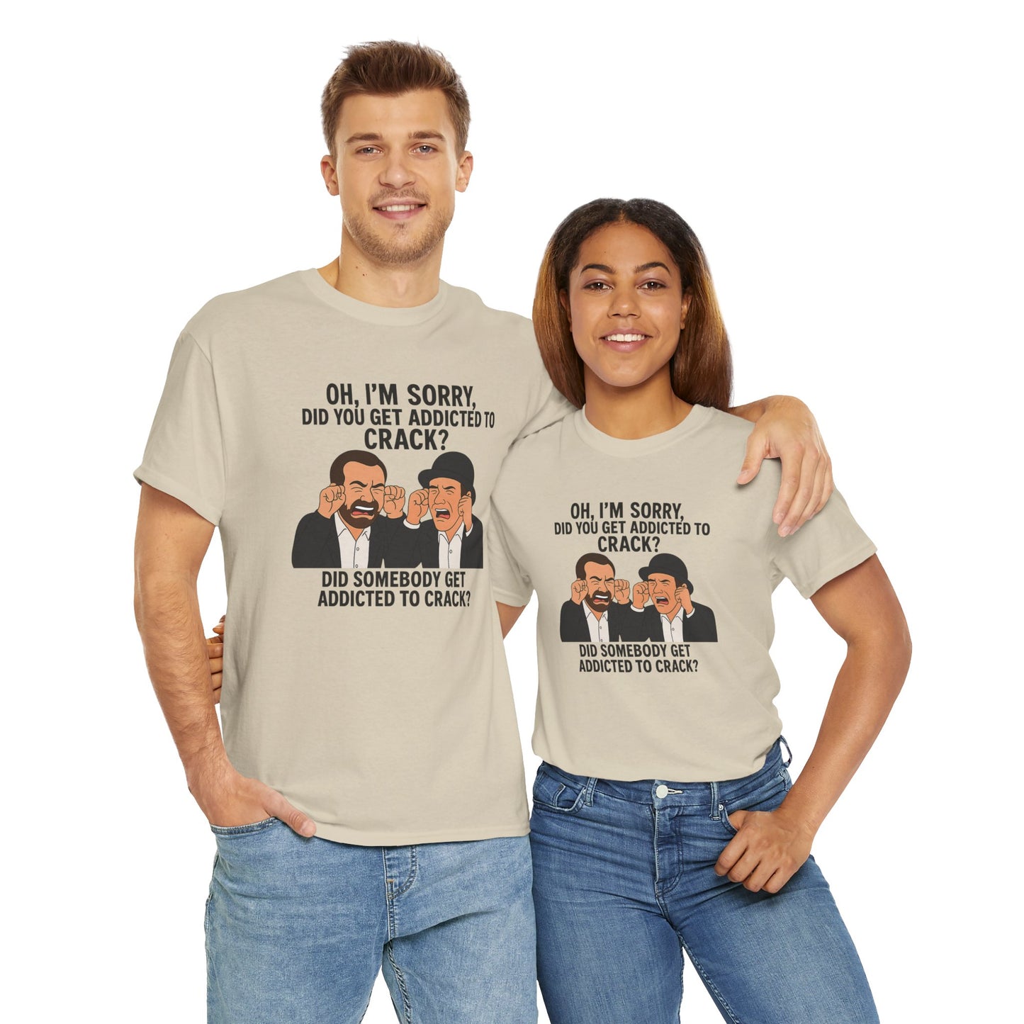 Funny Unisex Heavy Cotton Tee - 'Did You Get Addicted to Crack?' Graphic T-Shirt