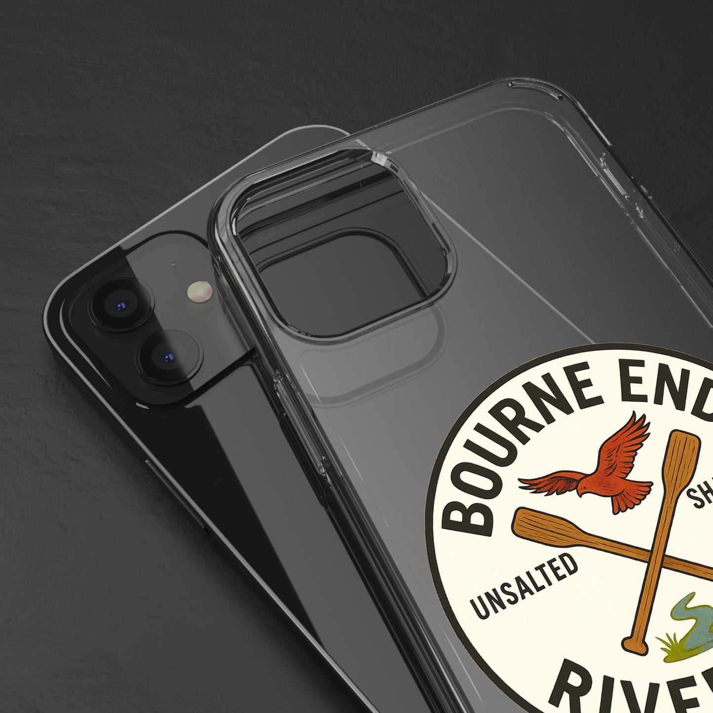 Bourne End River Life Clear Phone Case - Unsalted & Shark Free Design