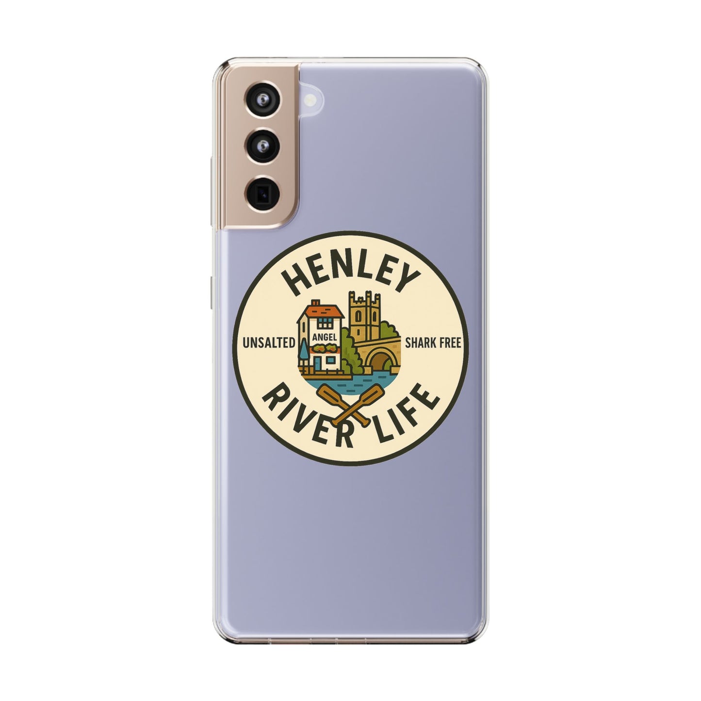 Henley River Life Clear Phone Case - Unsalted & Shark Free Design