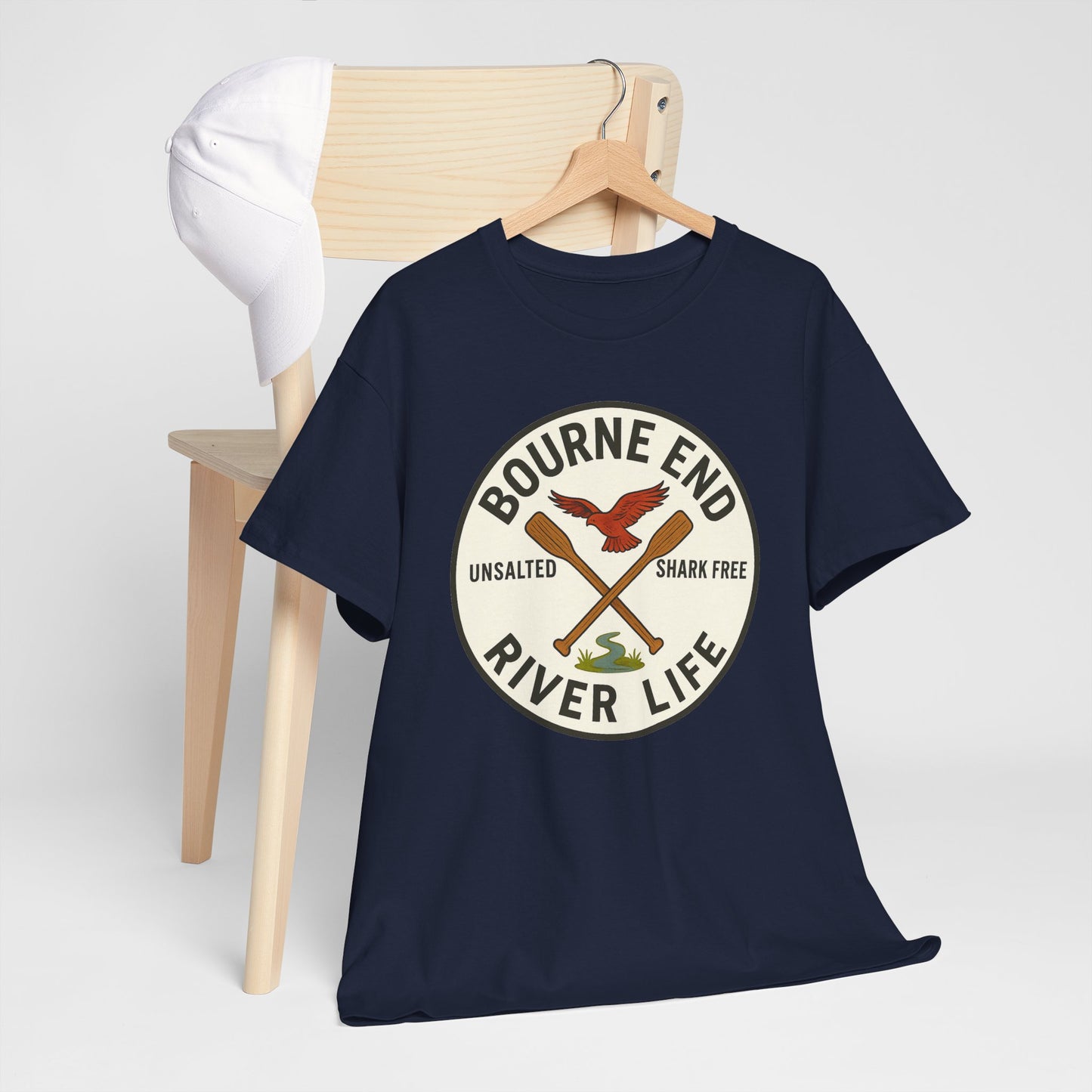 Bourne End River Life Unisex Heavy Cotton Tee - Shark Free Adventure Shirt
