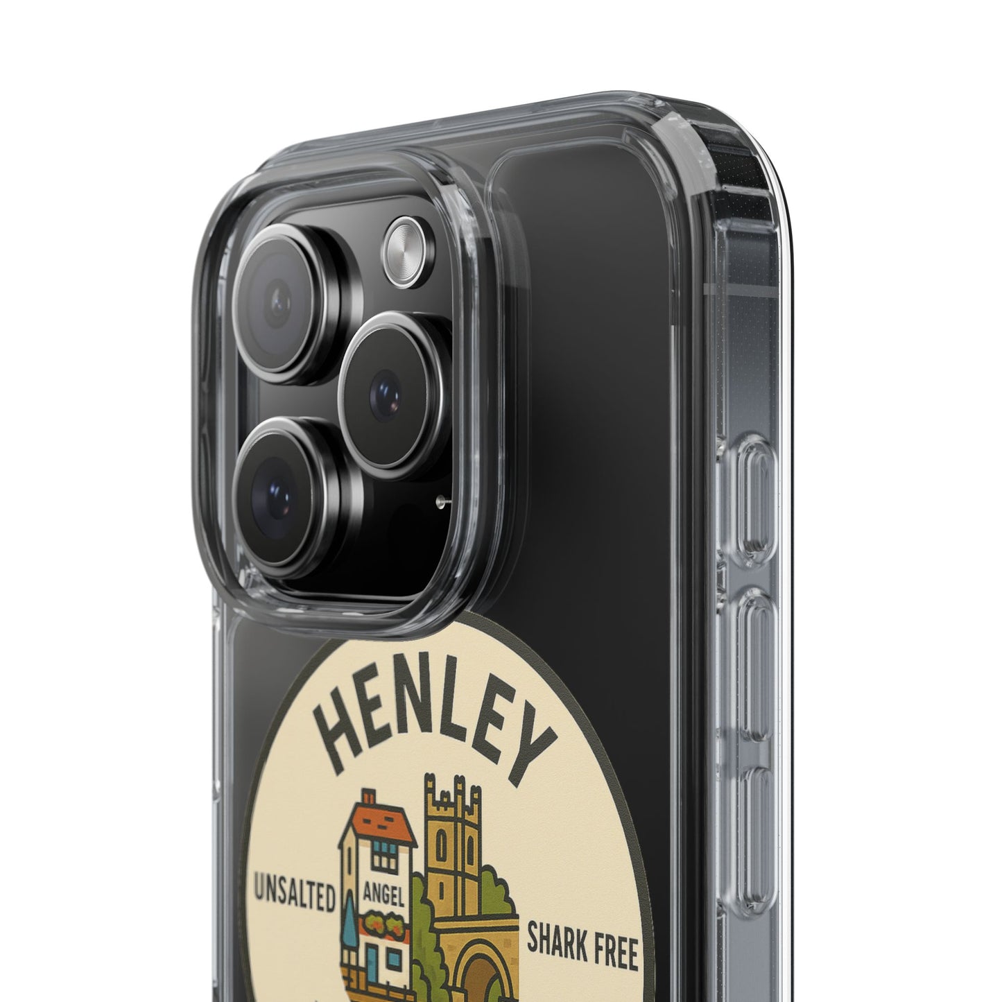 Henley River Life Clear Phone Case - Unsalted & Shark Free Design