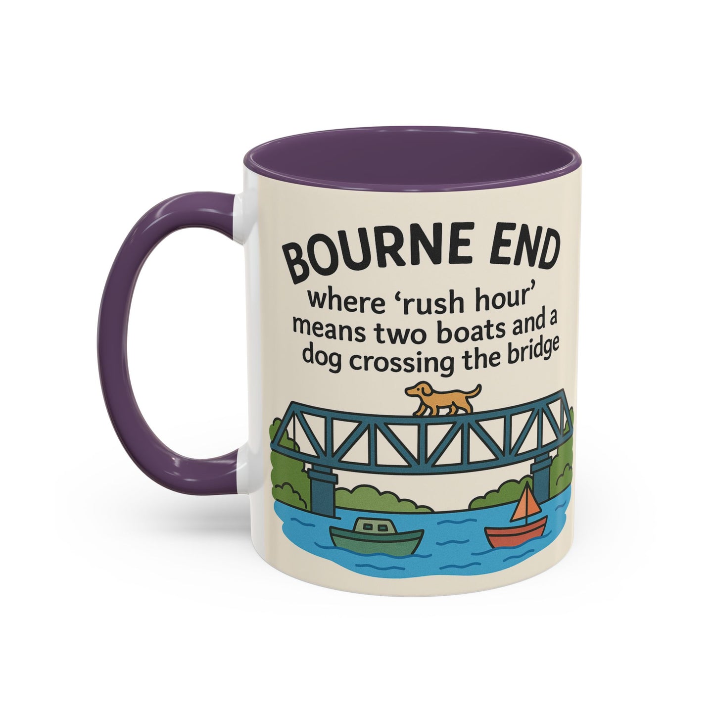 Bourne End Mug. Dogs and Boats