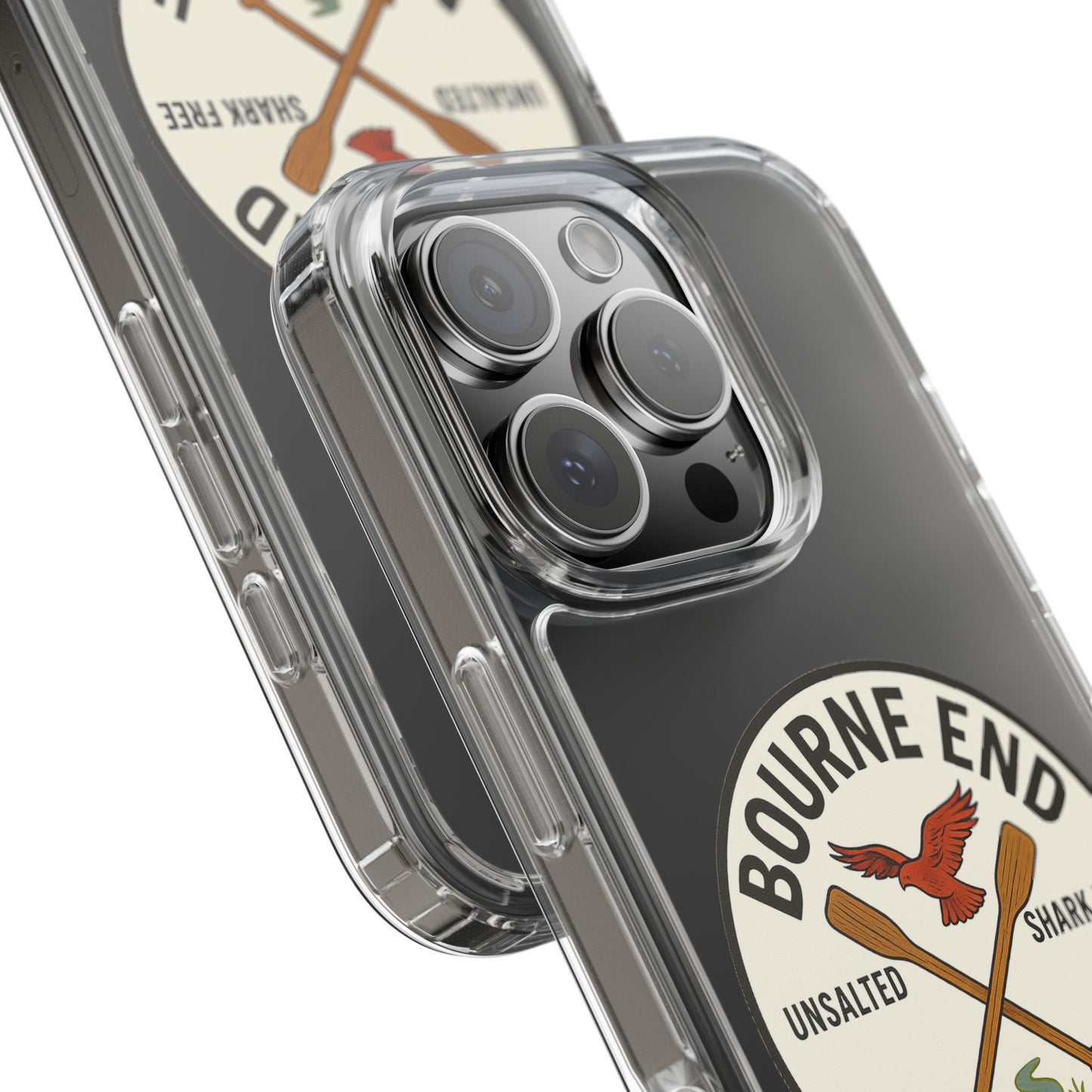 Bourne End River Life Clear Phone Case - Unsalted & Shark Free Design
