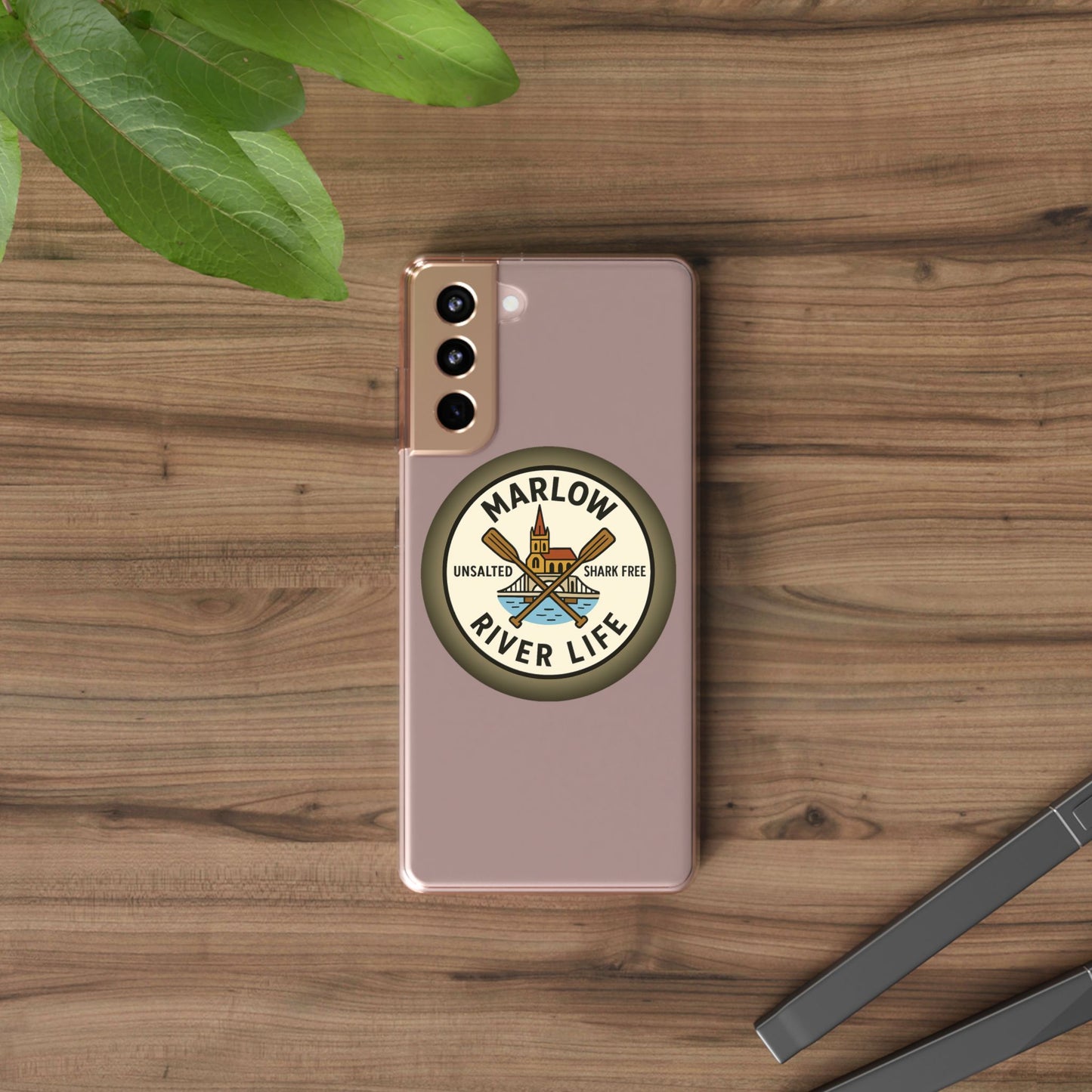 Marlow River Life Clear Phone Case - Unsalted & Shark Free Design