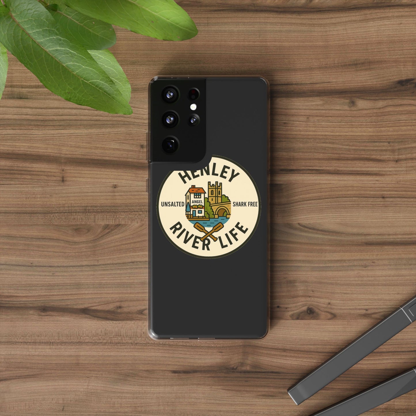 Henley River Life Clear Phone Case - Unsalted & Shark Free Design