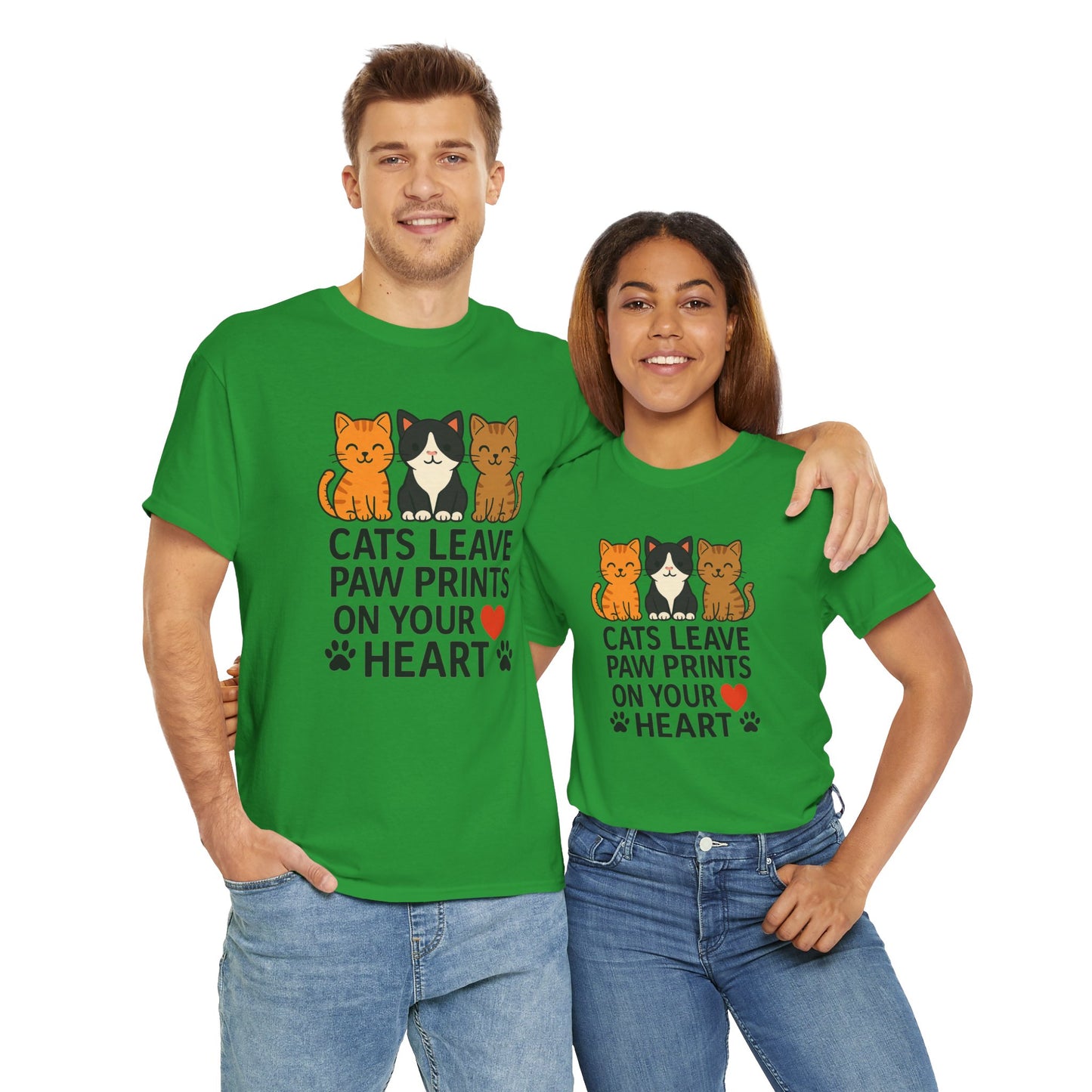 Cats Paw prints Unisex Heavy Cotton Tee -