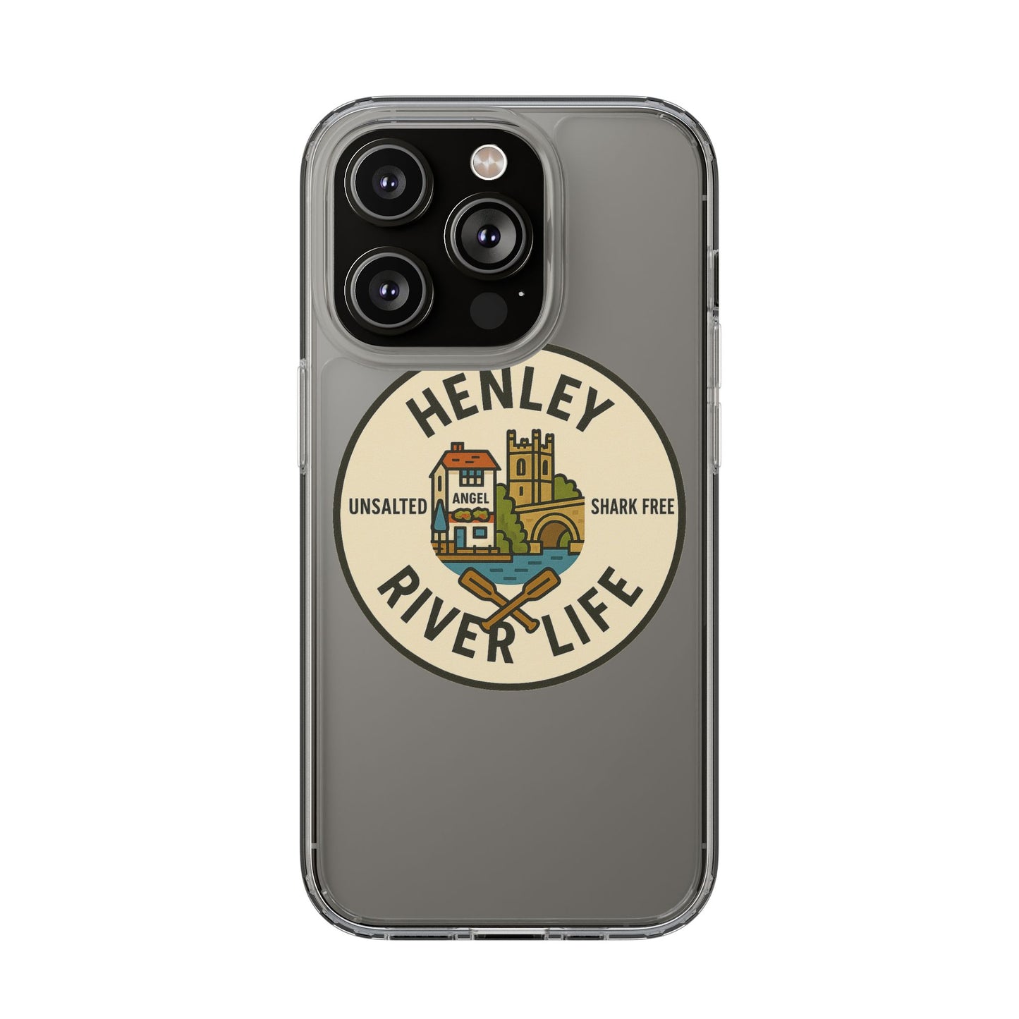 Henley River Life Clear Phone Case - Unsalted & Shark Free Design