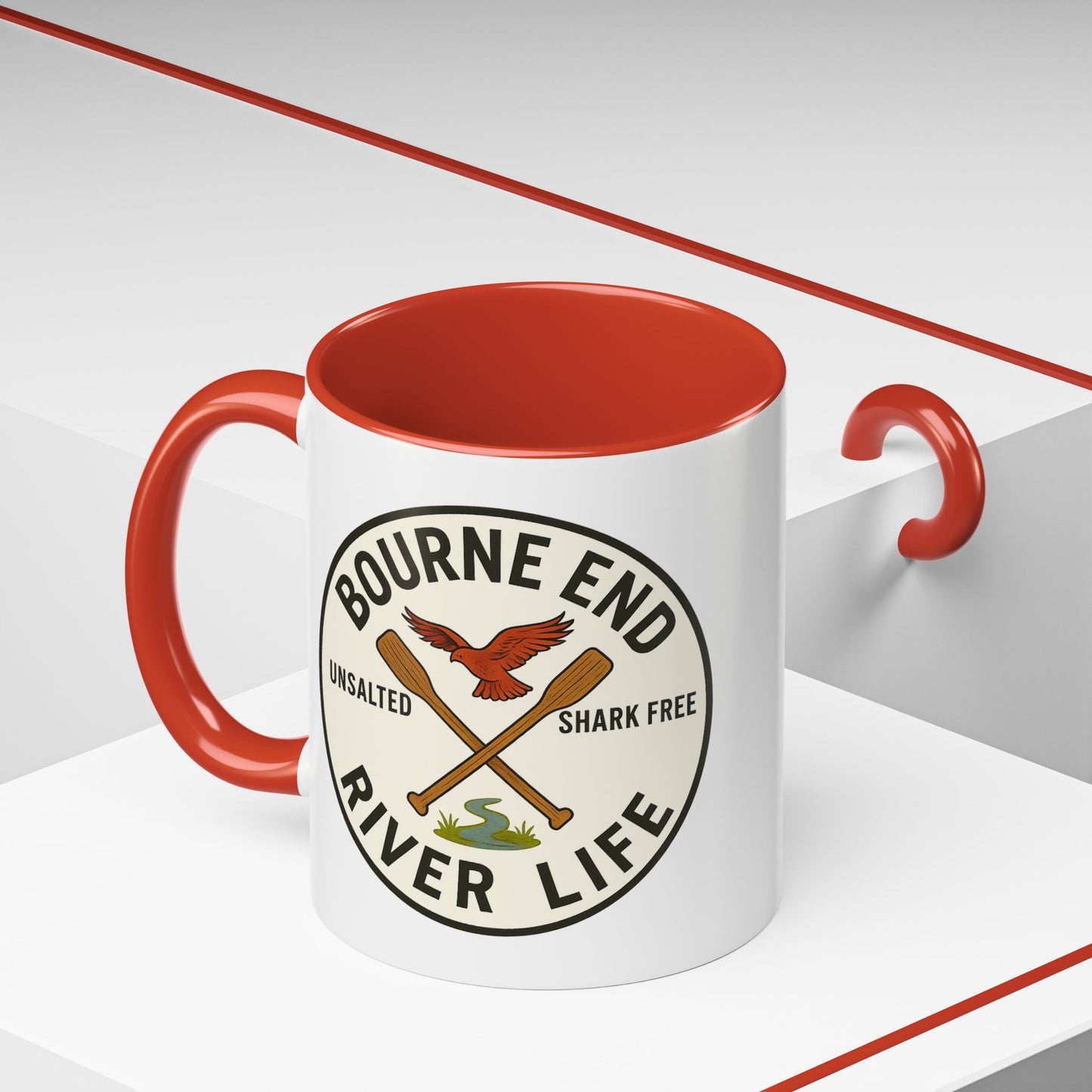Bourne End River Life Coffee Mug - 11oz, Unsalted & Shark Free Design