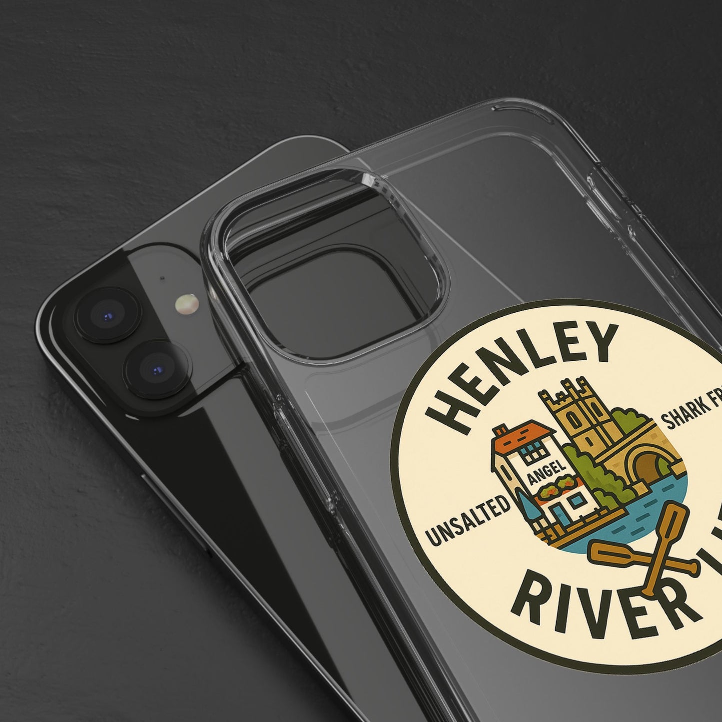 Henley River Life Clear Phone Case - Unsalted & Shark Free Design