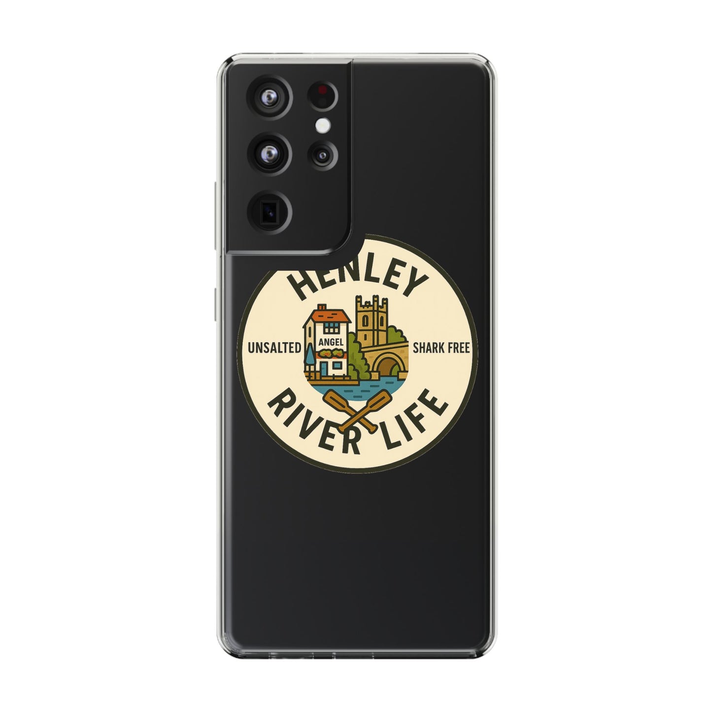 Henley River Life Clear Phone Case - Unsalted & Shark Free Design