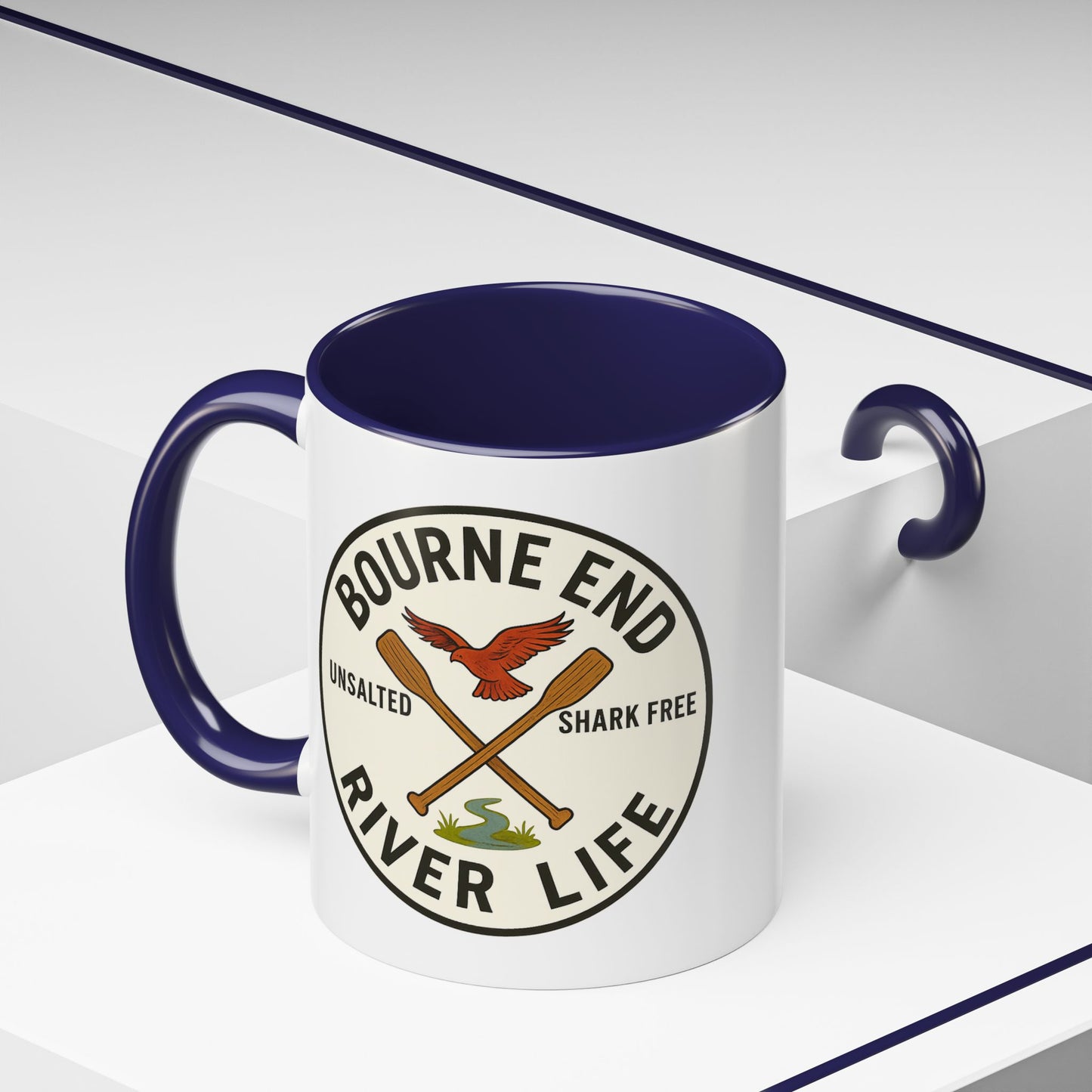 Bourne End River Life Coffee Mug - 11oz, Unsalted & Shark Free Design