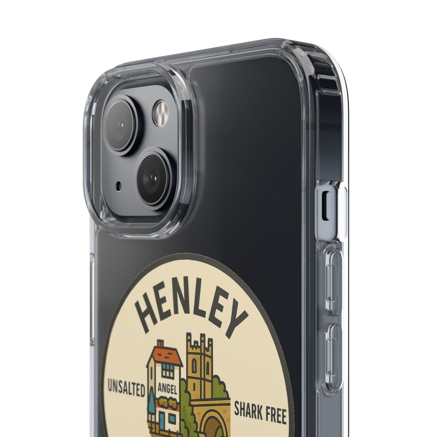 Henley River Life Clear Phone Case - Unsalted & Shark Free Design