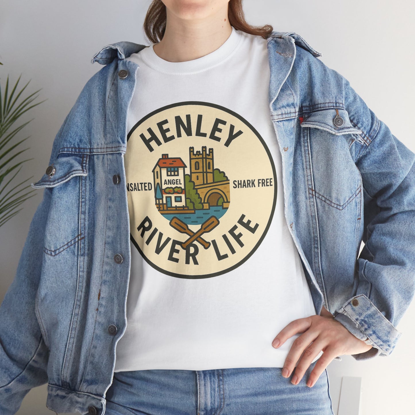 Henley River Life Unisex Heavy Cotton Tee - Shark Free Adventure Shirt