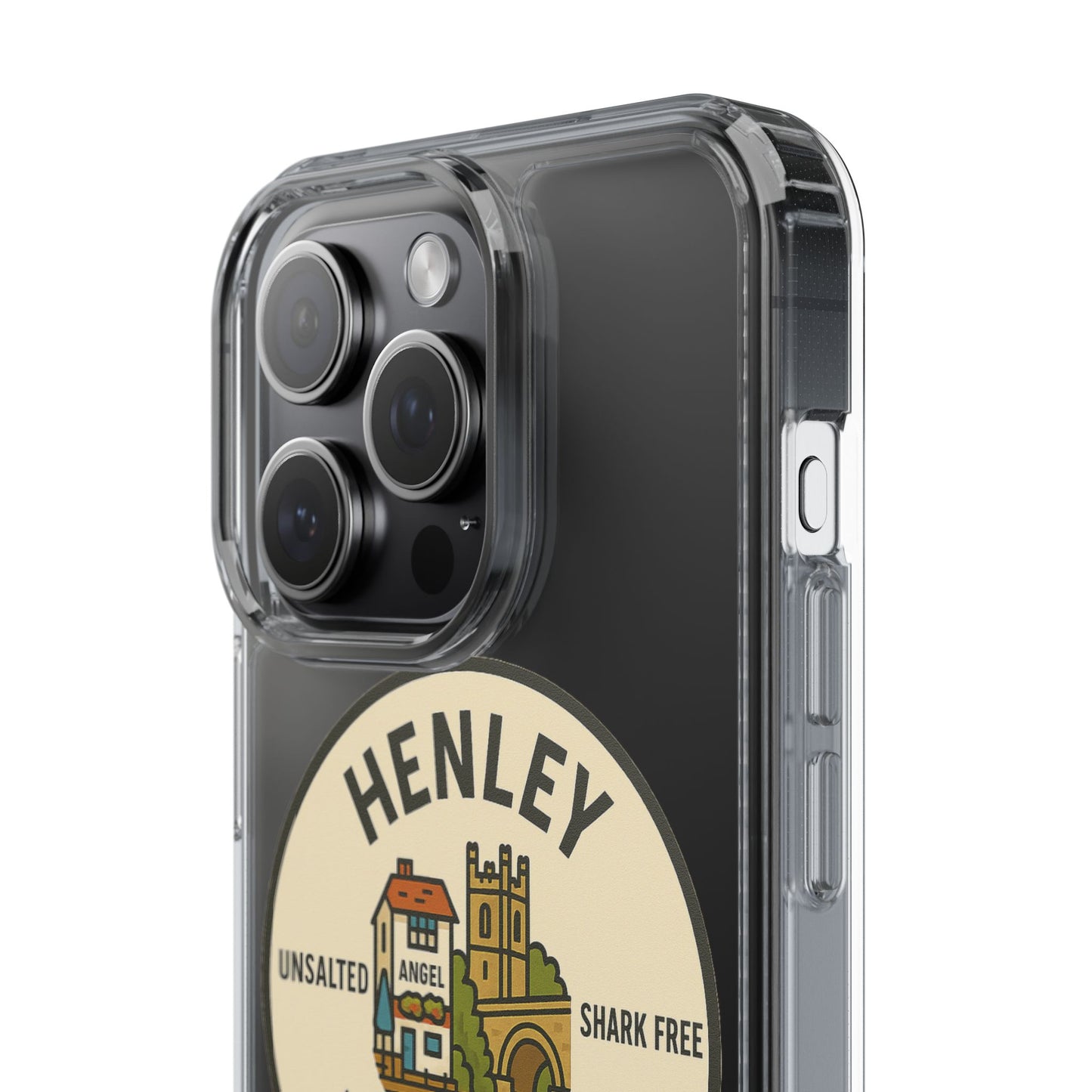 Henley River Life Clear Phone Case - Unsalted & Shark Free Design