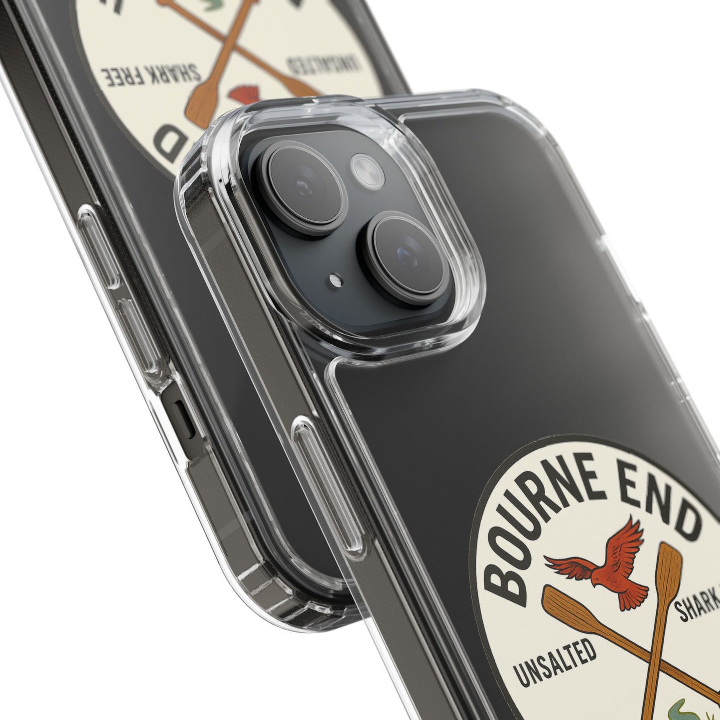 Bourne End River Life Clear Phone Case - Unsalted & Shark Free Design