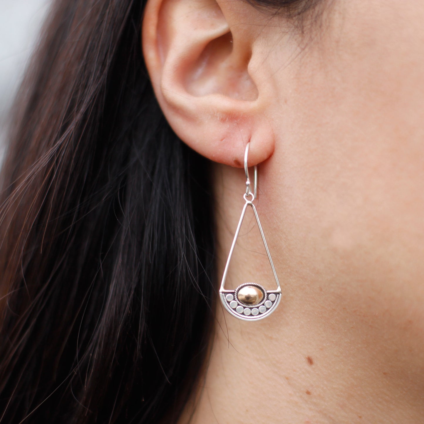 Silver & Gold Earring - Luna Balance. Out of Stock
