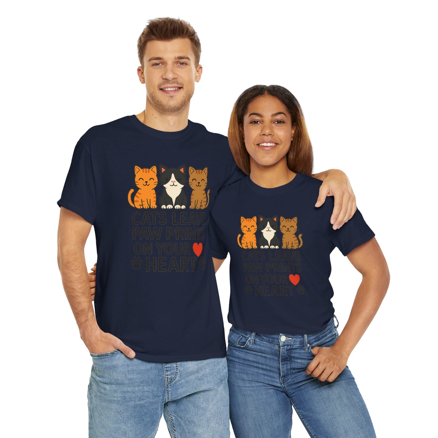 Cats Paw prints Unisex Heavy Cotton Tee -