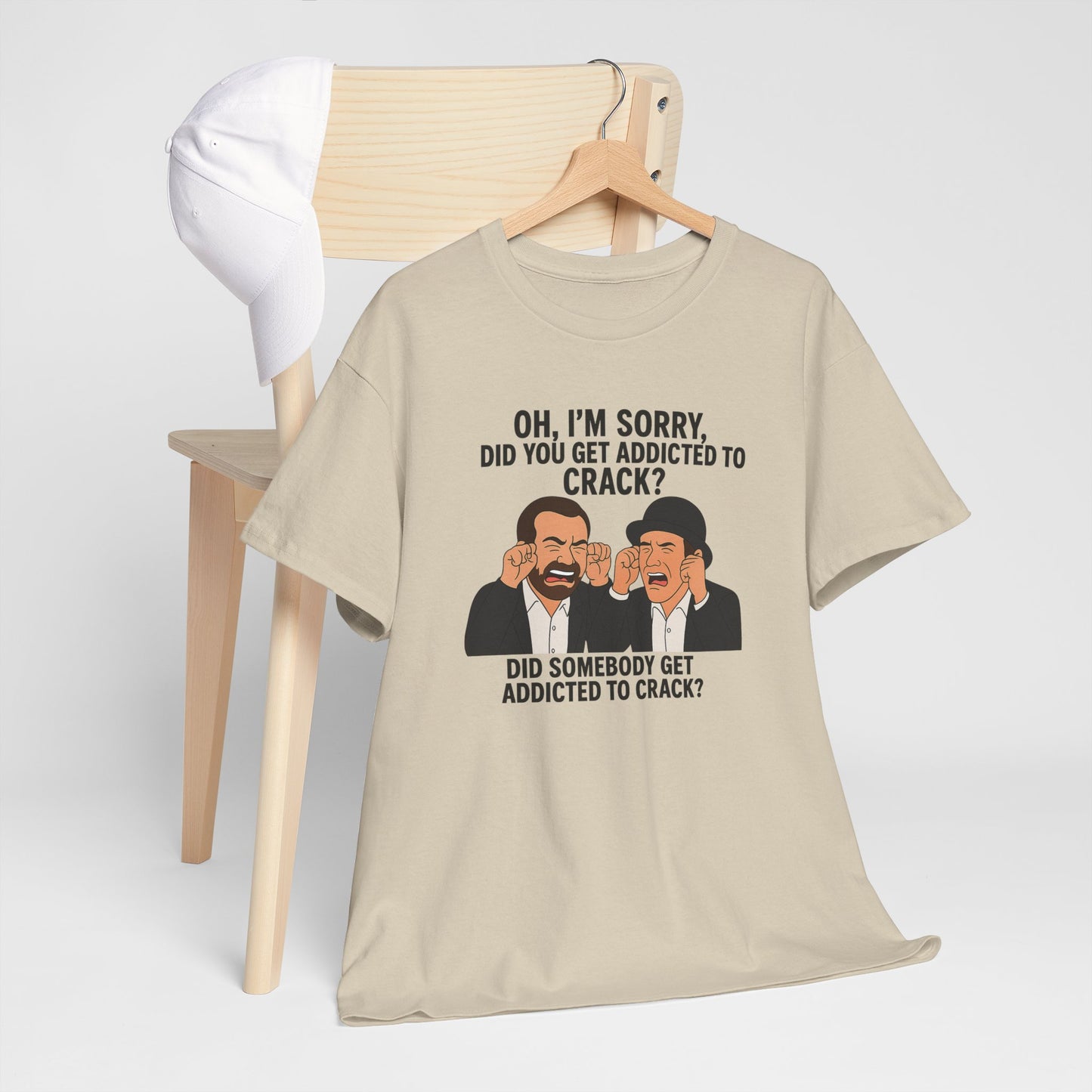 Funny Unisex Heavy Cotton Tee - 'Did You Get Addicted to Crack?' Graphic T-Shirt