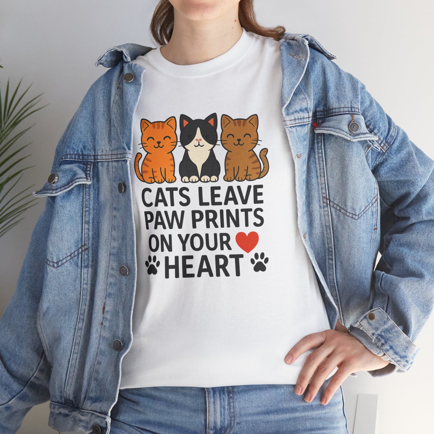 Cats Paw prints Unisex Heavy Cotton Tee -