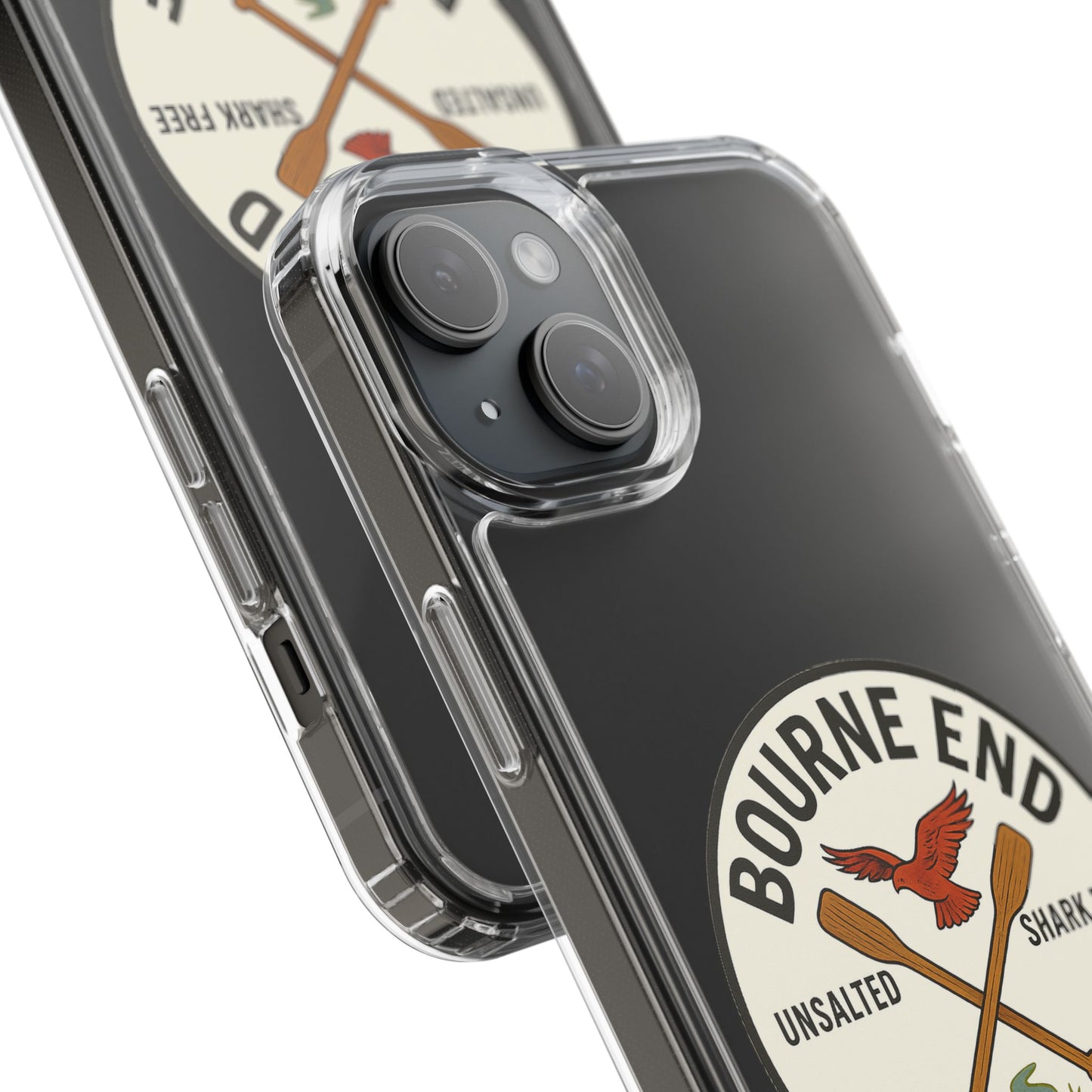 Bourne End River Life Clear Phone Case - Unsalted & Shark Free Design