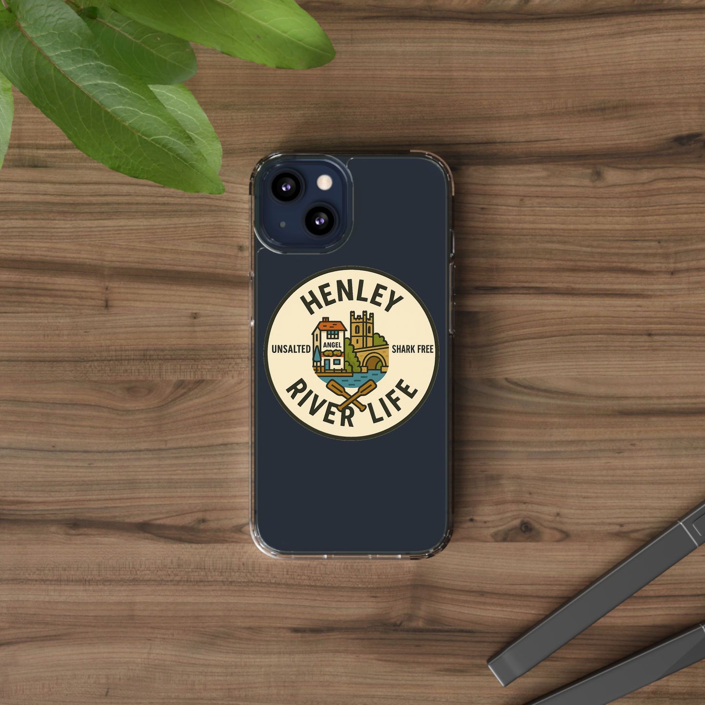Henley River Life Clear Phone Case - Unsalted & Shark Free Design