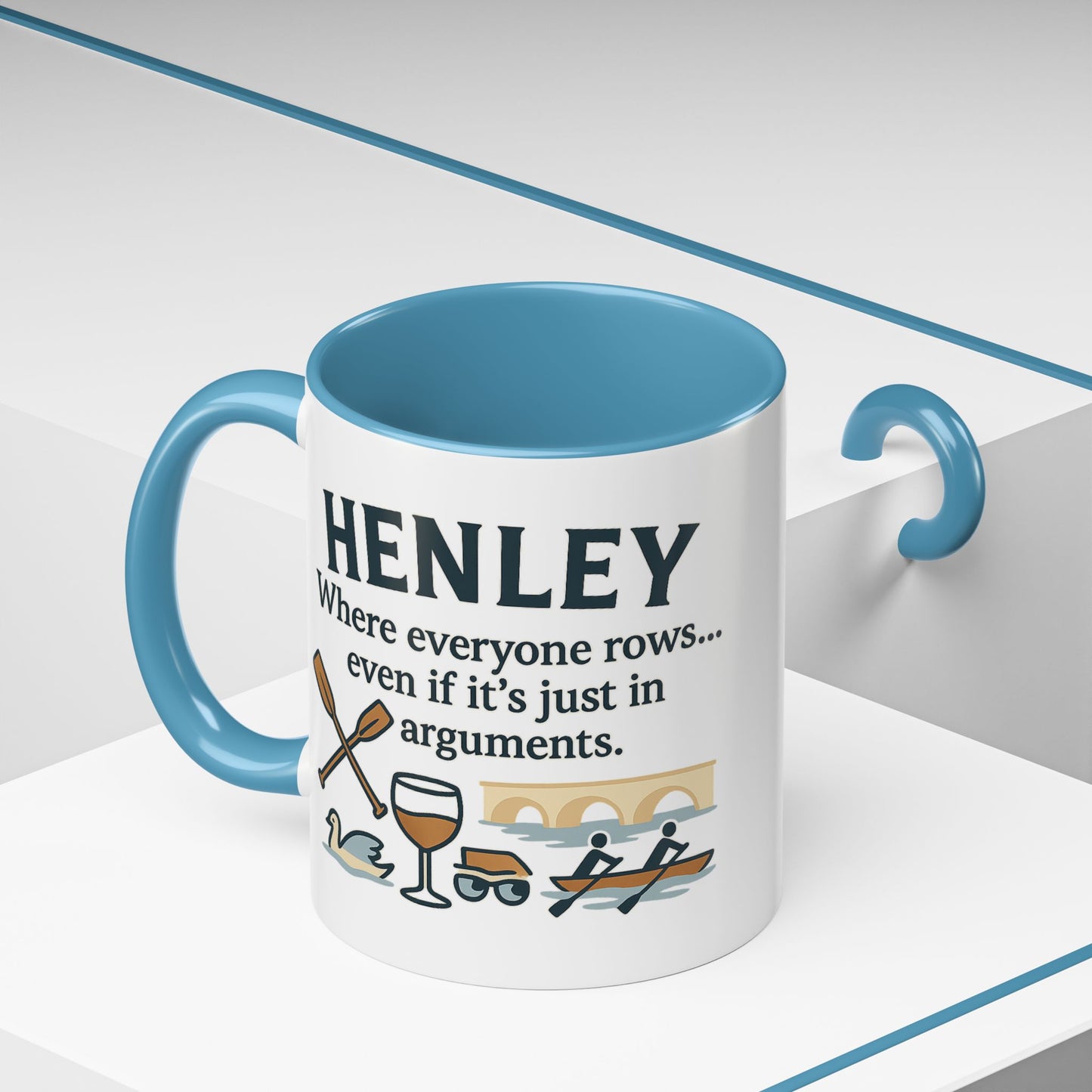 Funny Henley Row Coffee Mug - 11oz, Unsalted & Shark Free Design