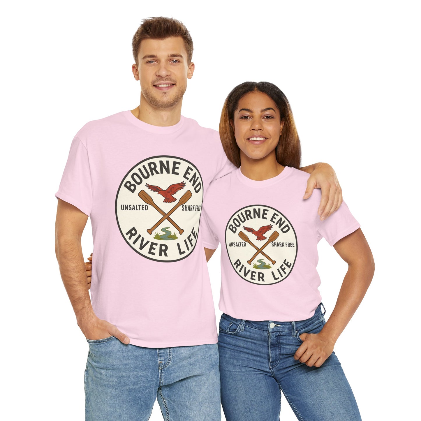 Bourne End River Life Unisex Heavy Cotton Tee - Shark Free Adventure Shirt