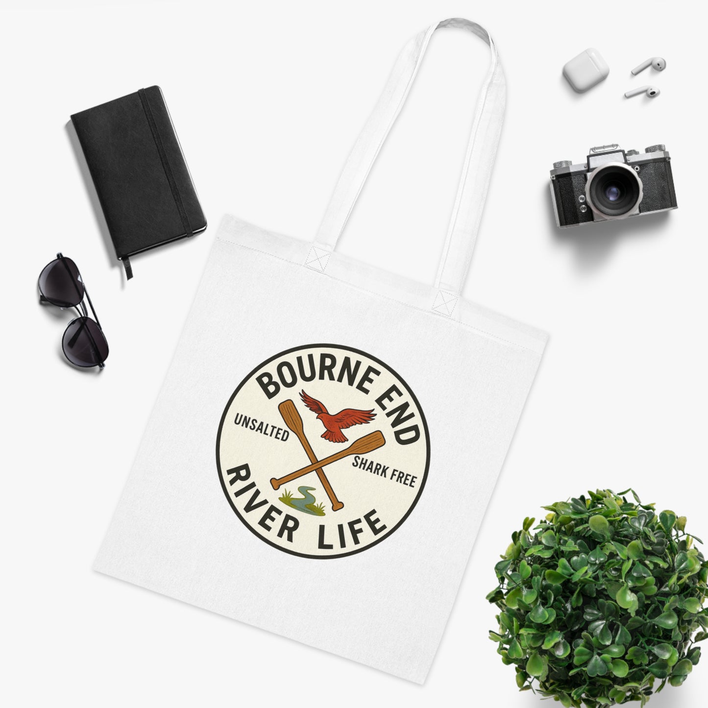 Bourne End River Life Cotton Tote Bag - Unsalted & Shark Free