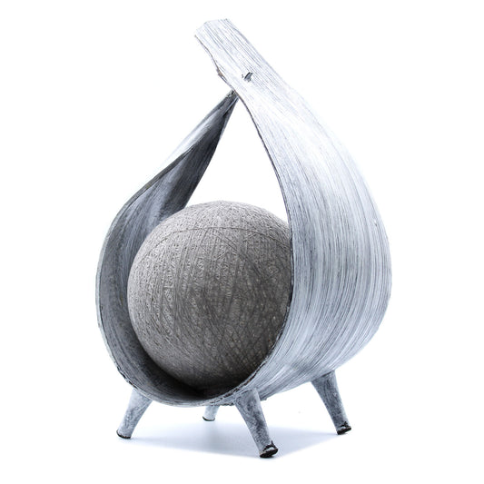 Natural Coconut Lamp - Greywash Wrapover. Product Code: NCL-04