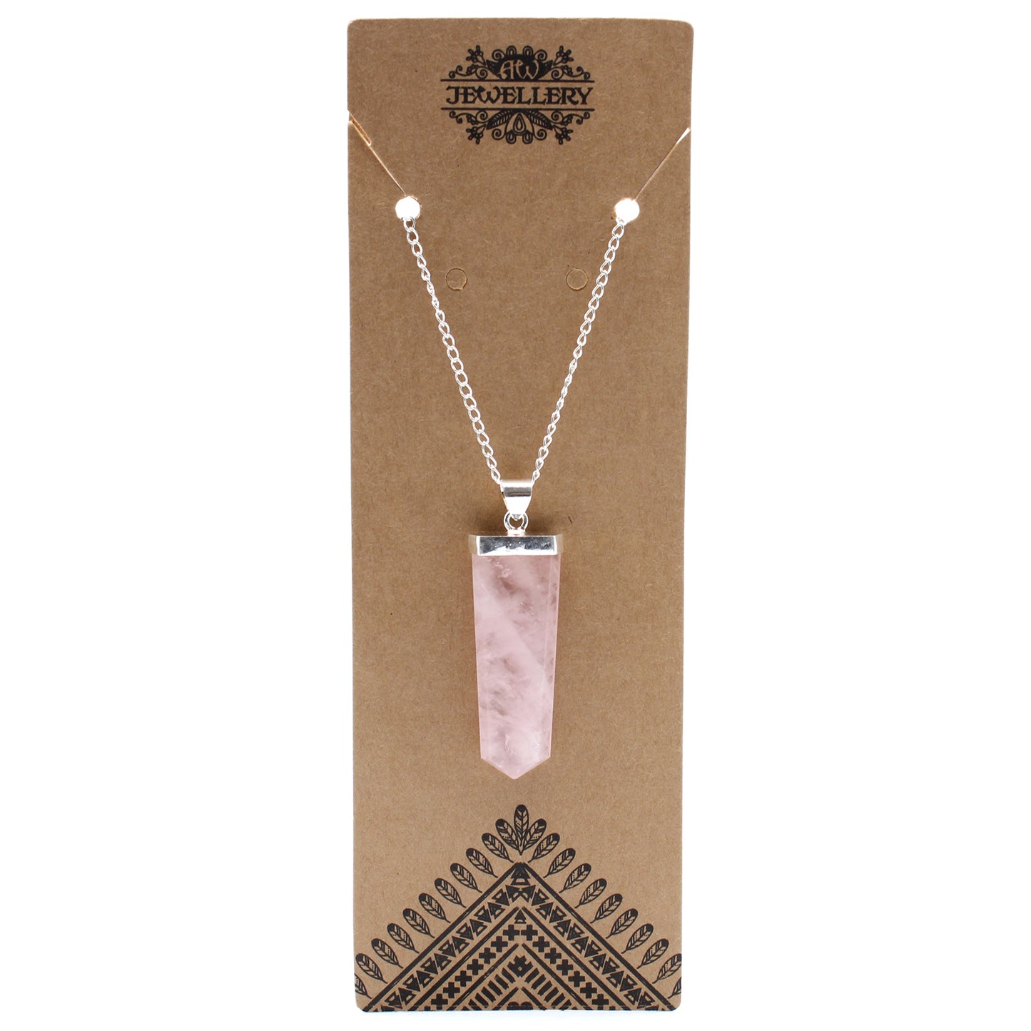 Out of Stock. Gemstone Flat Pencil Pendant - Rose Quartz