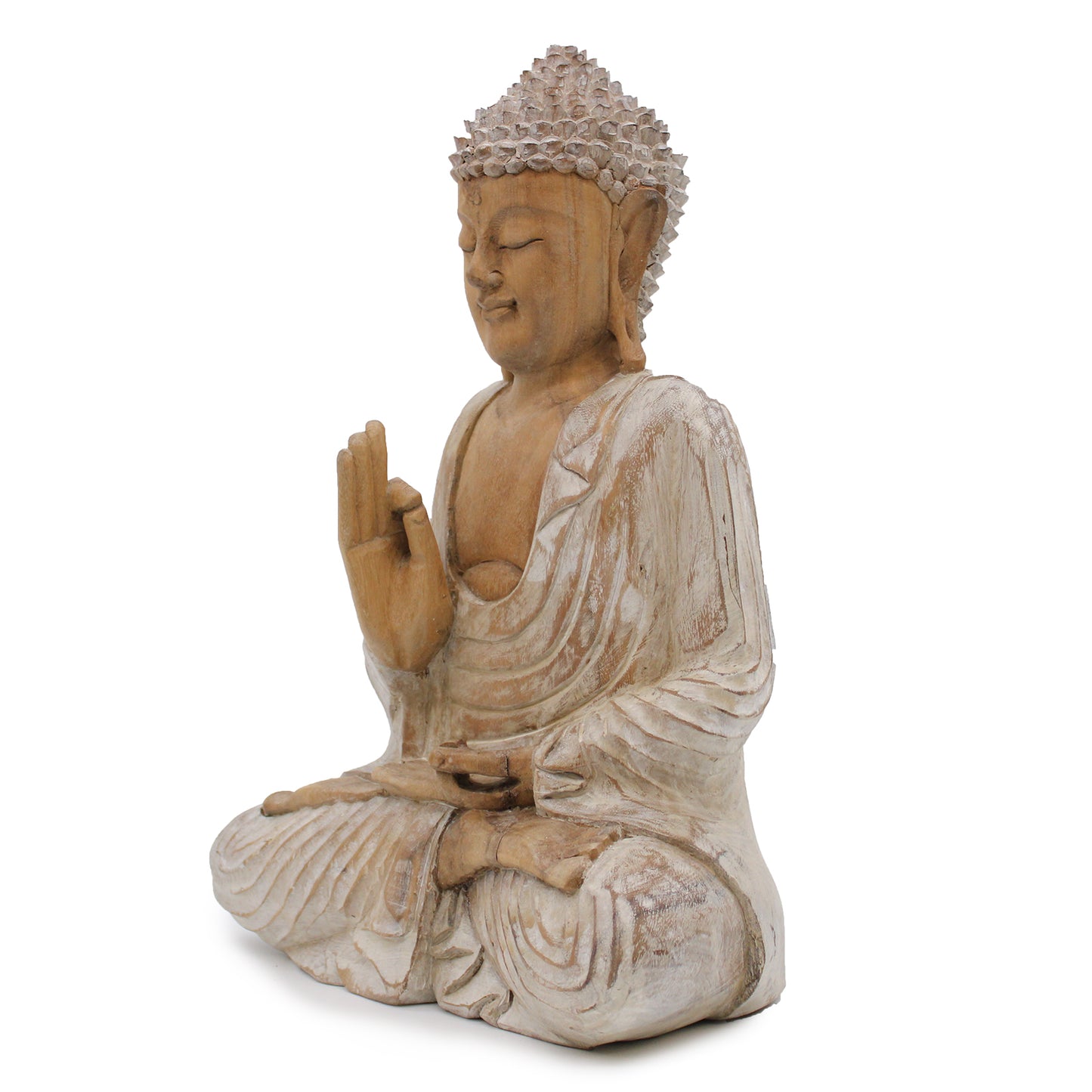 Buddha Statue Whitewash - 40cm Teaching Transmission HCBS-21