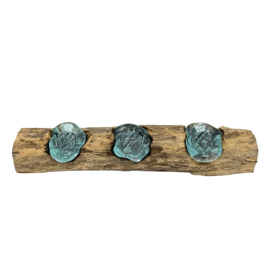 Out of stock Molton Glass Flat Triple Candle Holder on Wood. Product code: MGW-27
