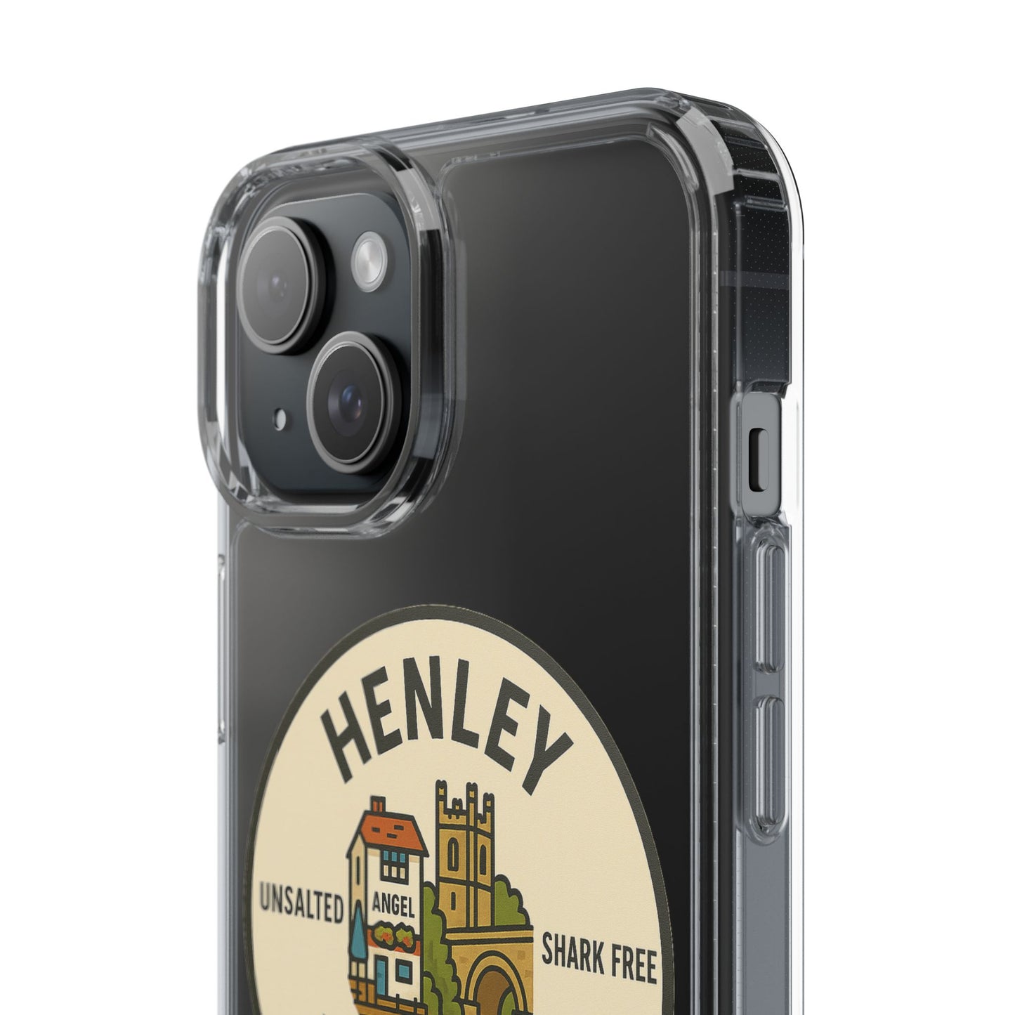 Henley River Life Clear Phone Case - Unsalted & Shark Free Design