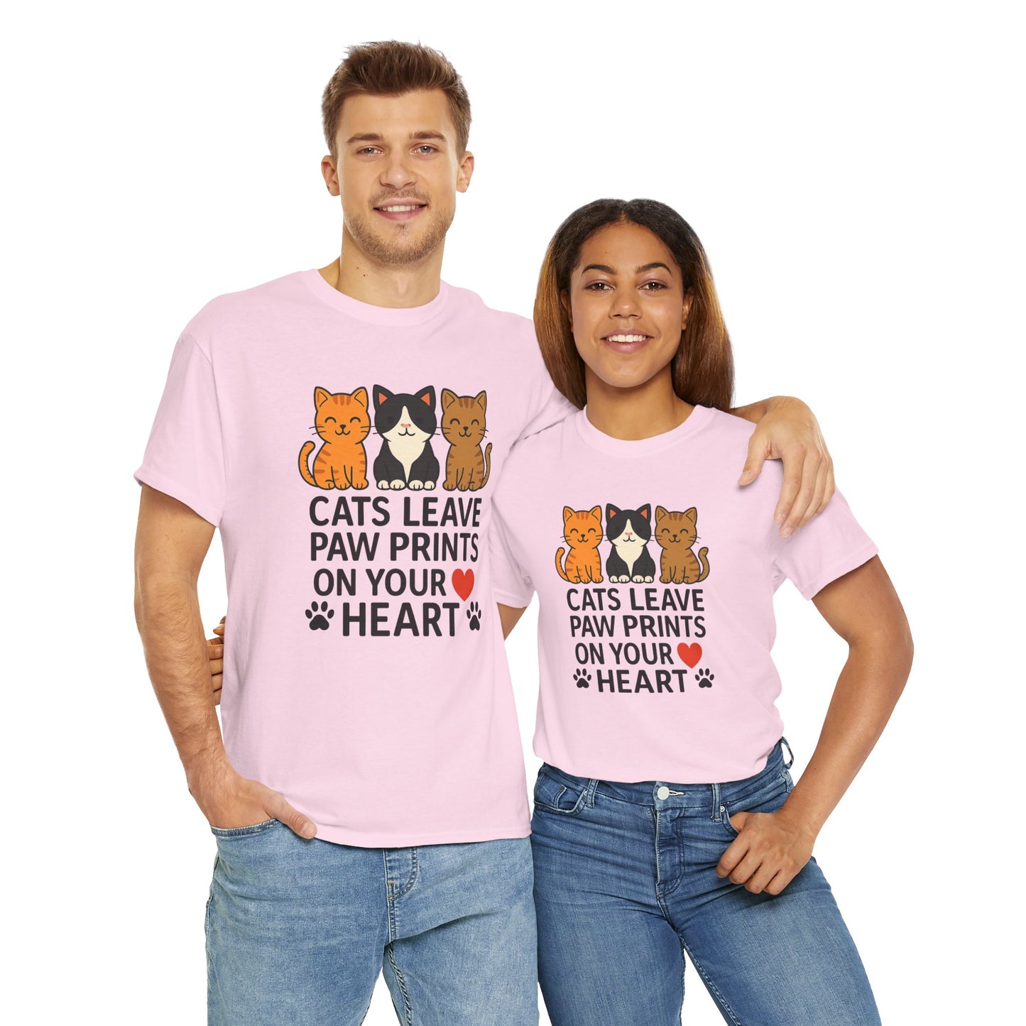Cats Paw prints Unisex Heavy Cotton Tee -