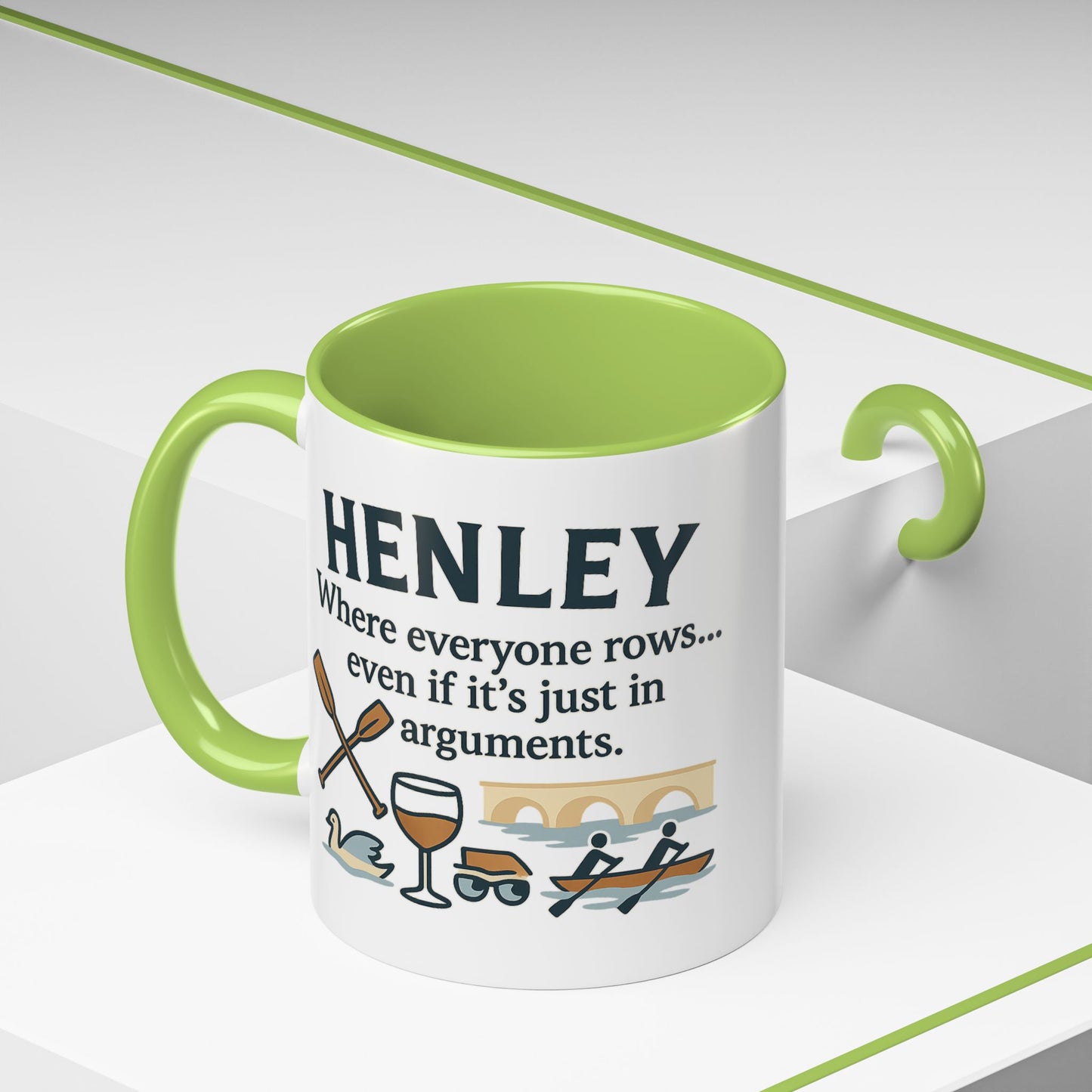 Funny Henley Row Coffee Mug - 11oz, Unsalted & Shark Free Design