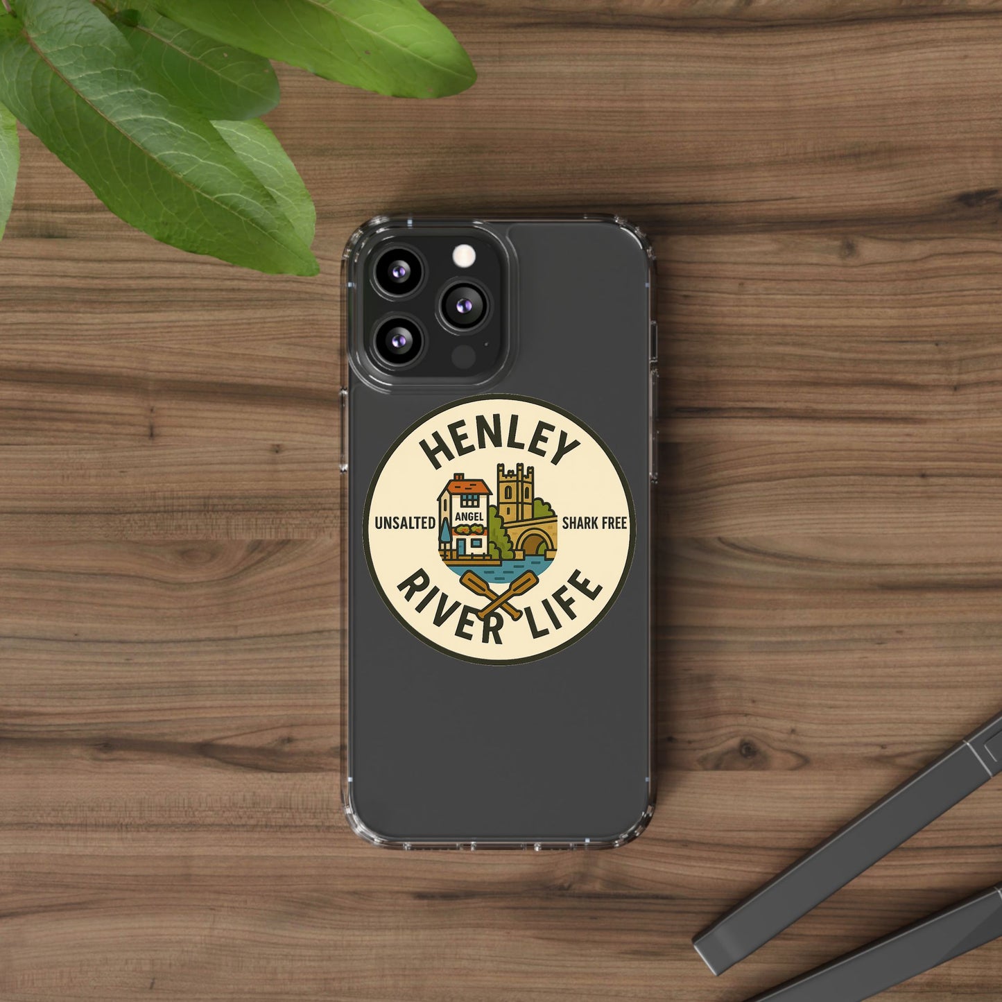 Henley River Life Clear Phone Case - Unsalted & Shark Free Design