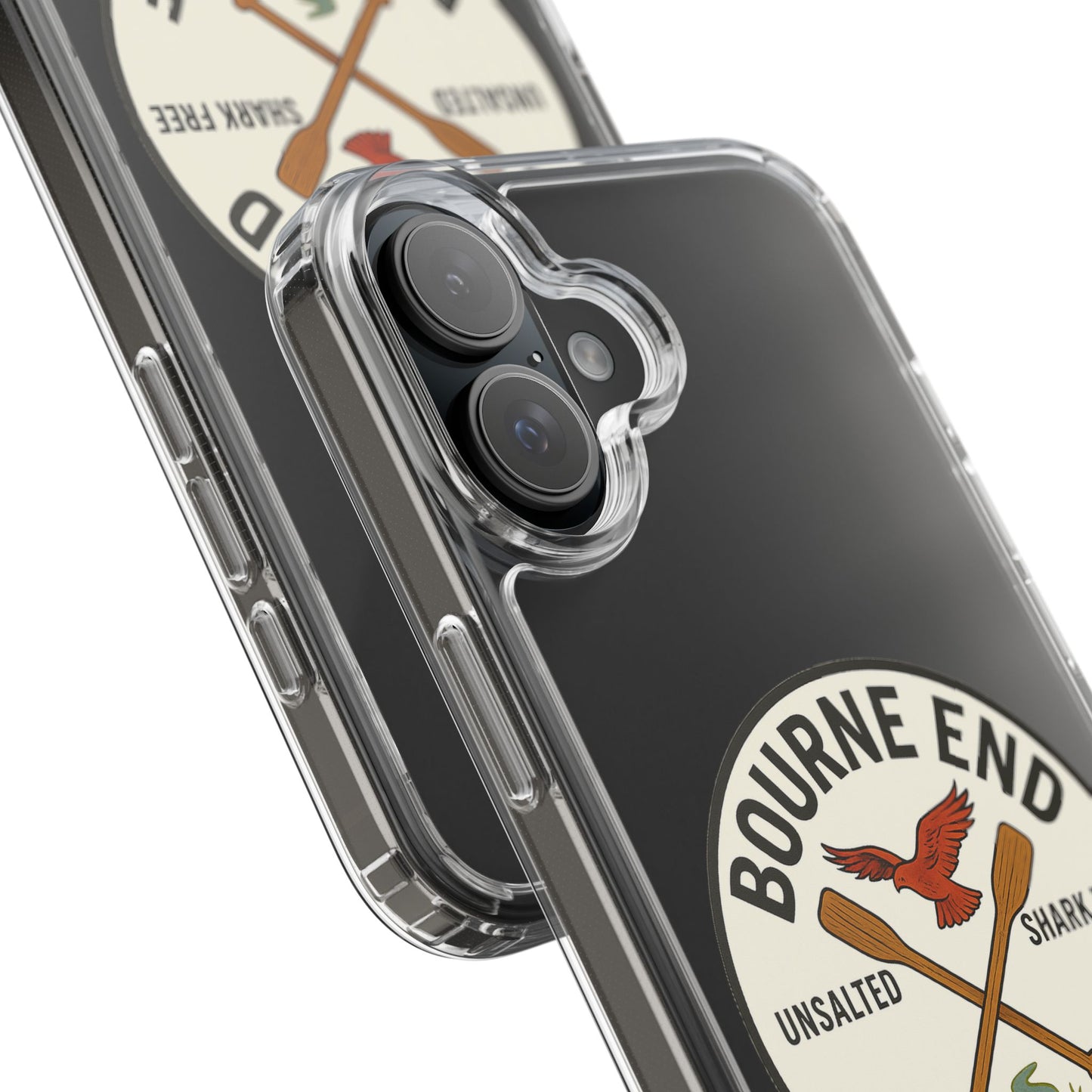 Bourne End River Life Clear Phone Case - Unsalted & Shark Free Design