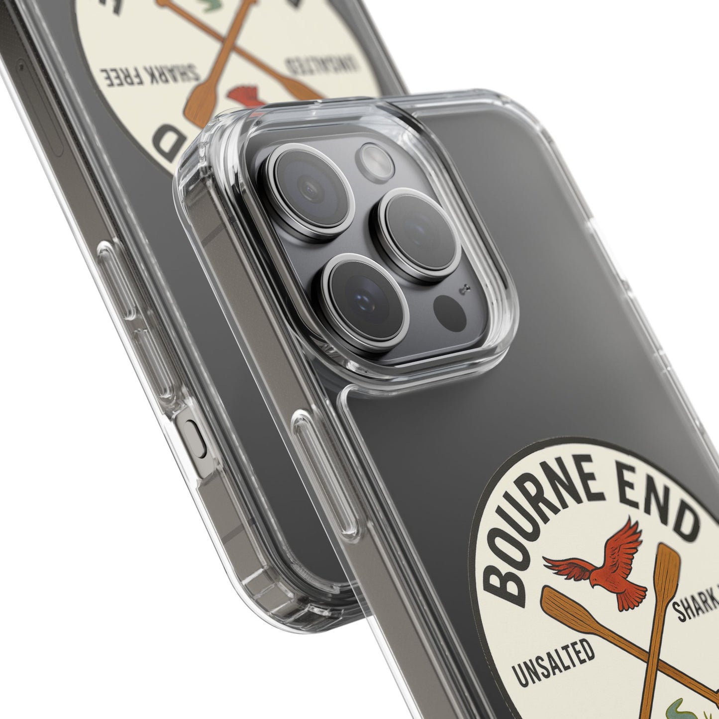 Bourne End River Life Clear Phone Case - Unsalted & Shark Free Design