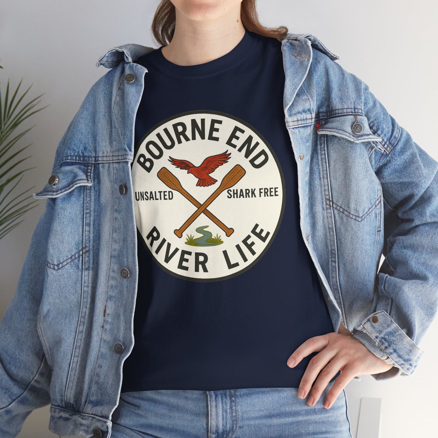 Bourne End River Life Unisex Heavy Cotton Tee - Shark Free Adventure Shirt