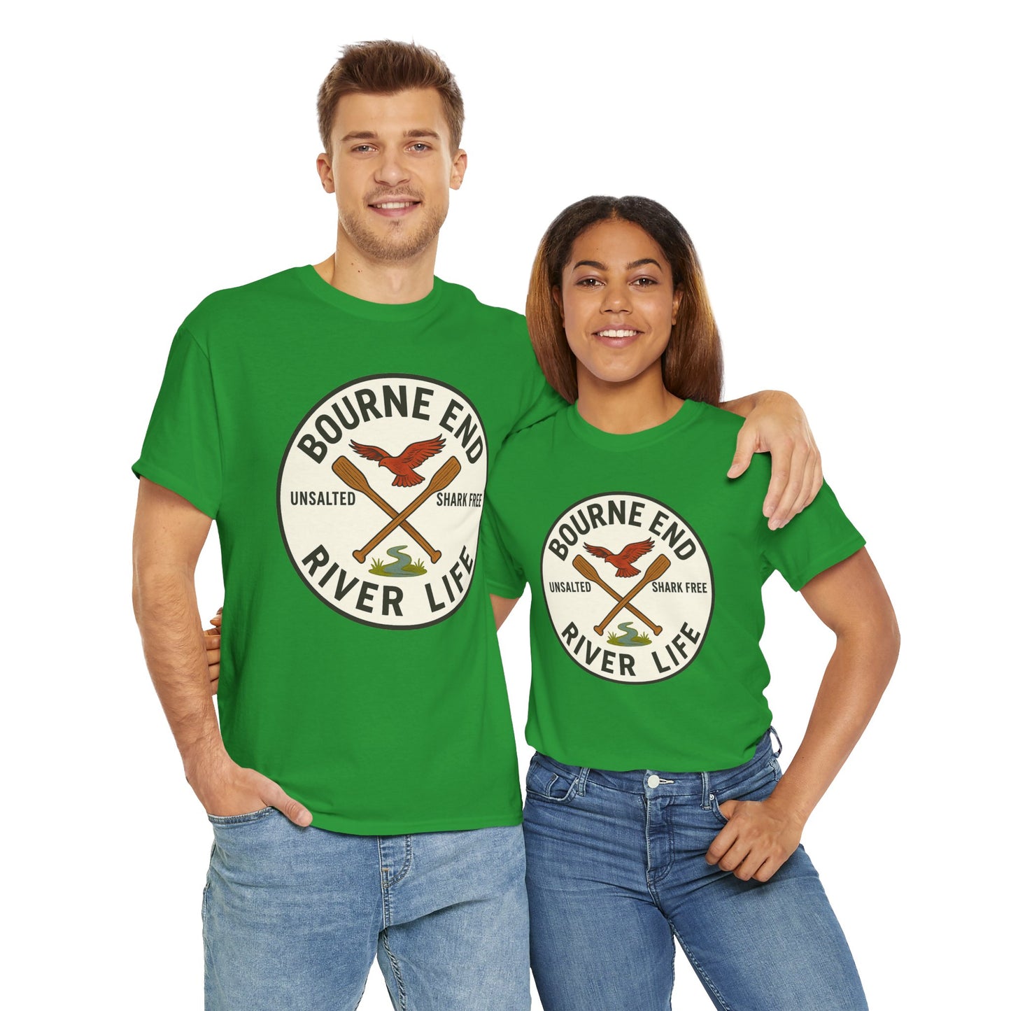 Bourne End River Life Unisex Heavy Cotton Tee - Shark Free Adventure Shirt