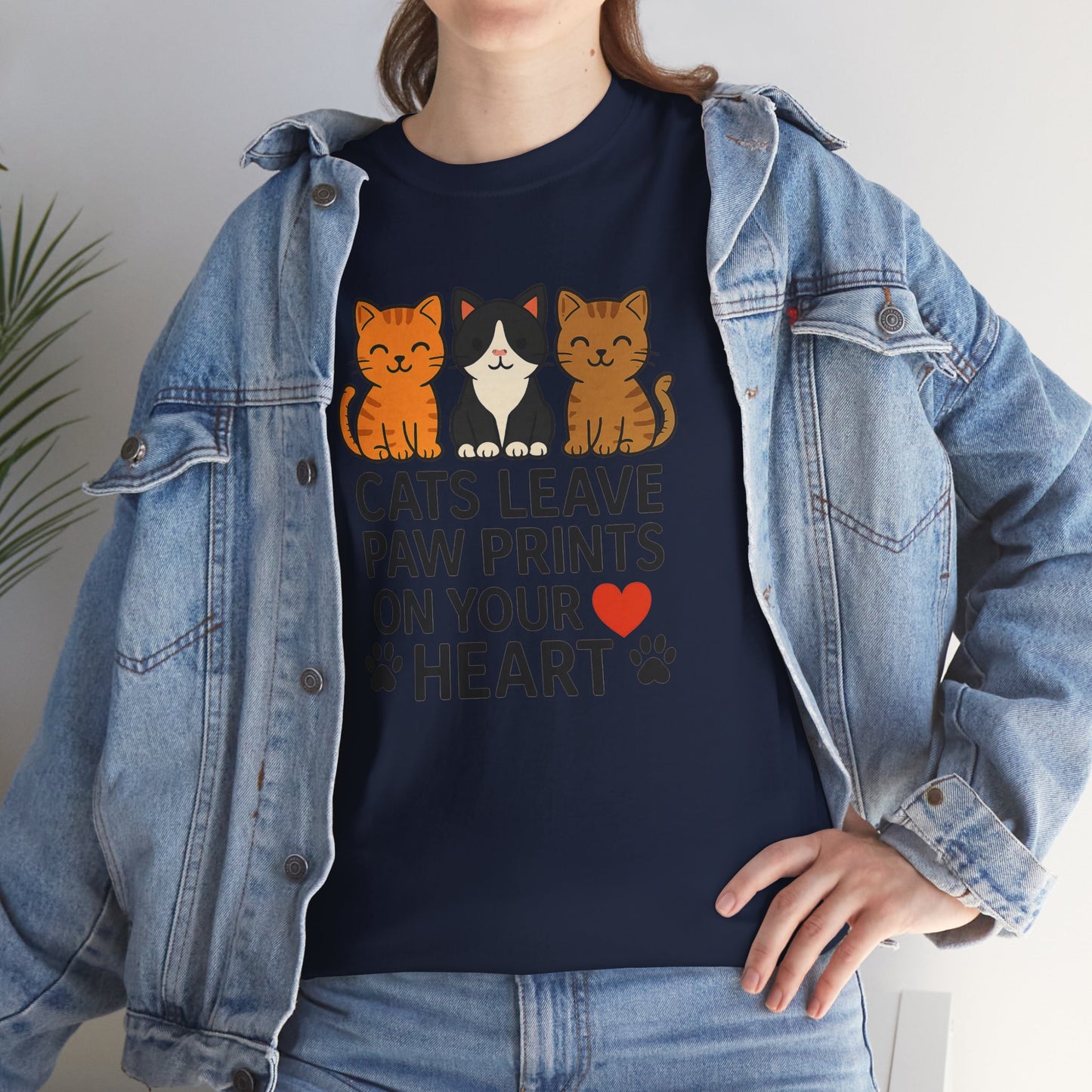 Cats Paw prints Unisex Heavy Cotton Tee -