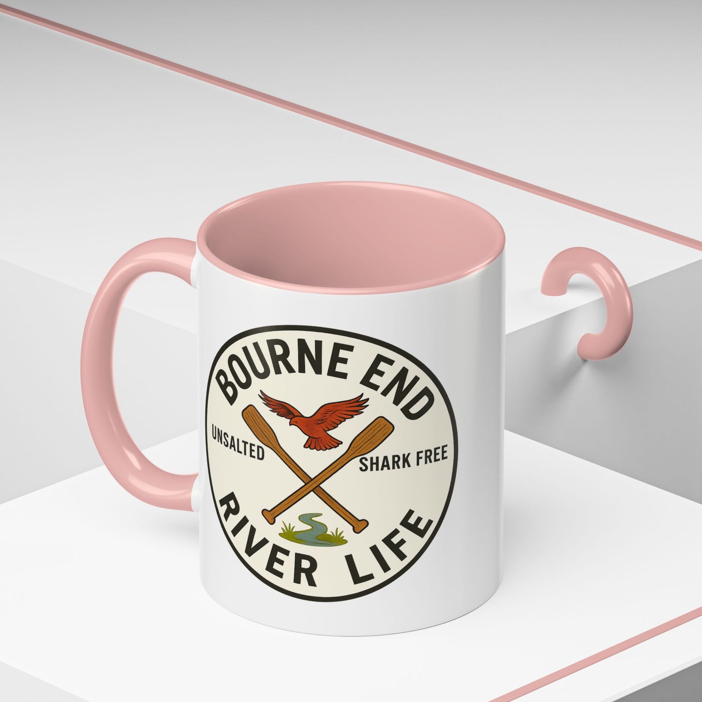 Bourne End River Life Coffee Mug - 11oz, Unsalted & Shark Free Design