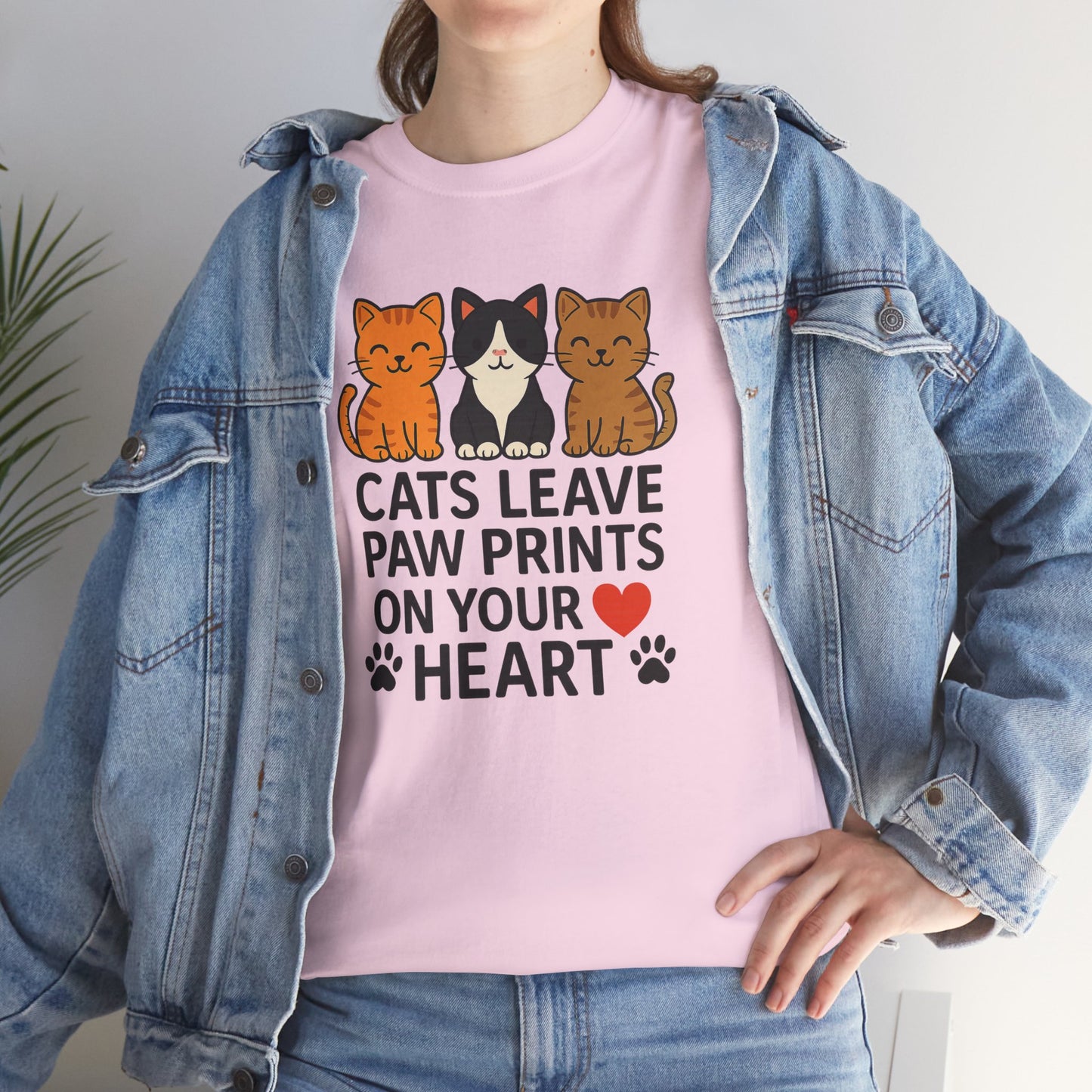 Cats Paw prints Unisex Heavy Cotton Tee -