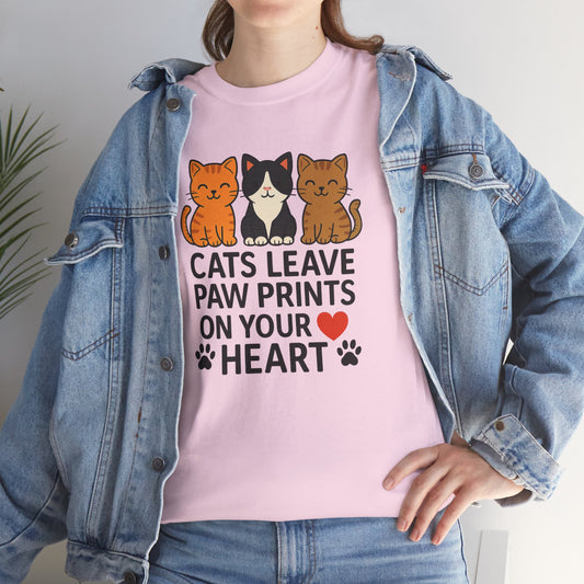 Cats Paw prints Unisex Heavy Cotton Tee -