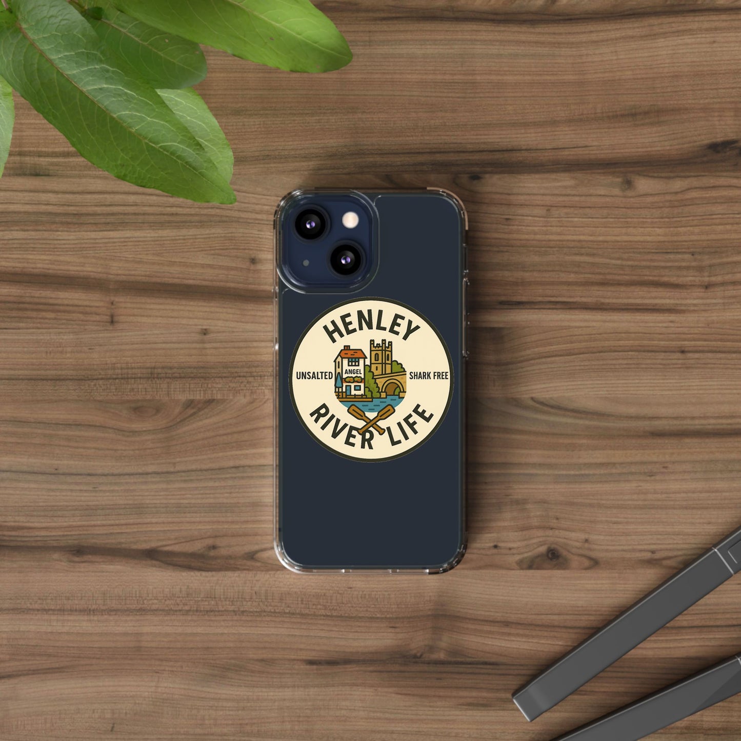 Henley River Life Clear Phone Case - Unsalted & Shark Free Design