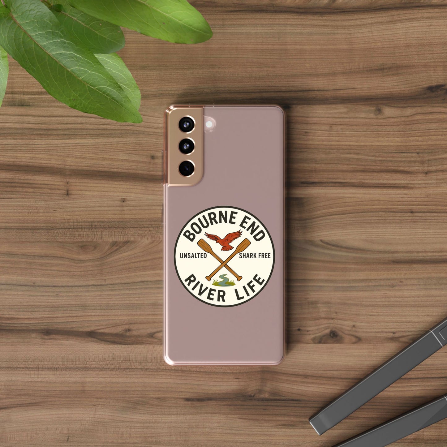 Bourne End River Life Clear Phone Case - Unsalted & Shark Free Design