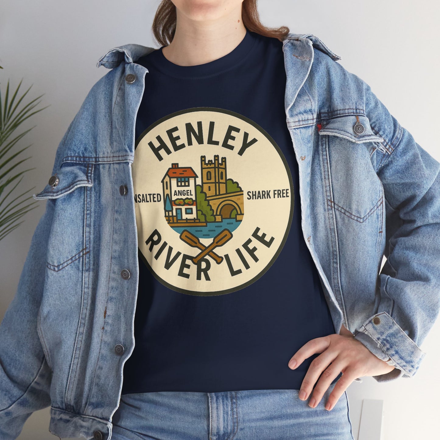 Henley River Life Unisex Heavy Cotton Tee - Shark Free Adventure Shirt