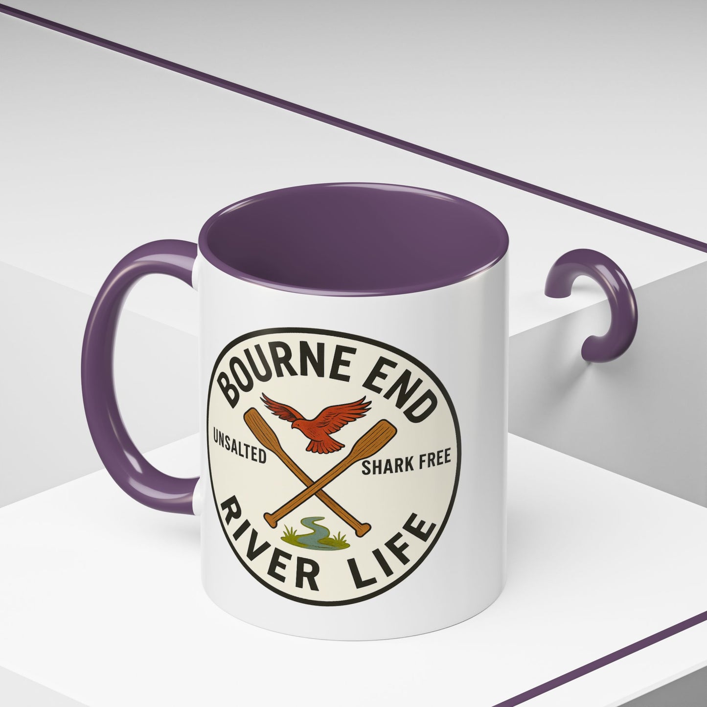 Bourne End River Life Coffee Mug - 11oz, Unsalted & Shark Free Design