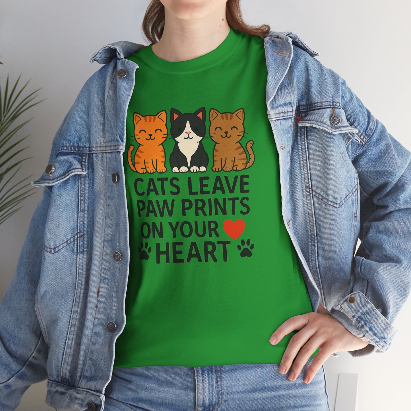 Cats Paw prints Unisex Heavy Cotton Tee -